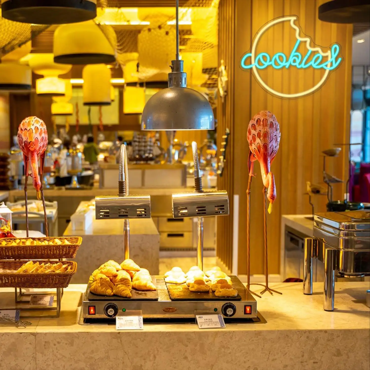 Moon Lunar LED Neon Cookies Neon Sign for Kitchen Cake Bakery Shop