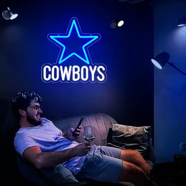 Cowboys Neon Signs Kids Teens Birthday Decorations
