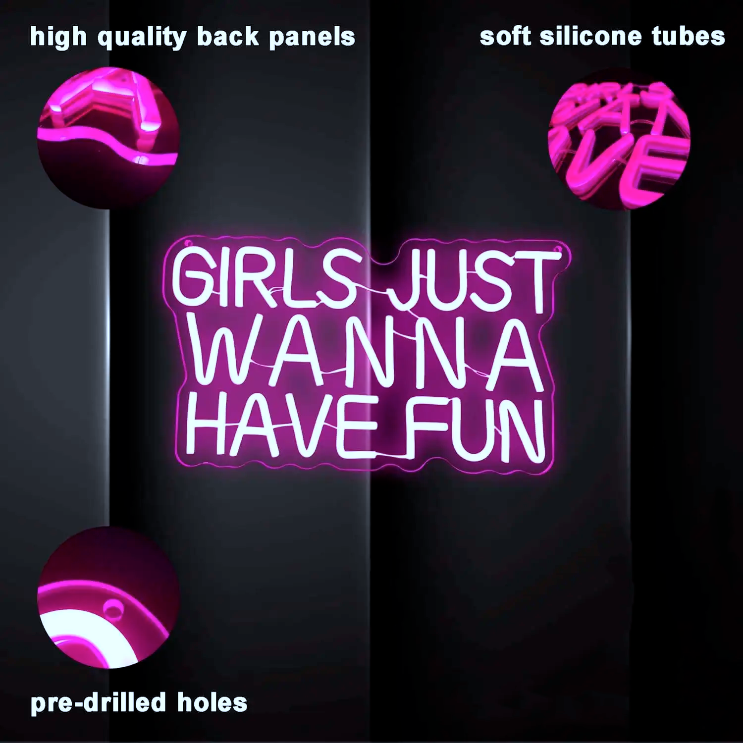 Girls Just Wanna Have Fun Neon Signs Party Room Decor