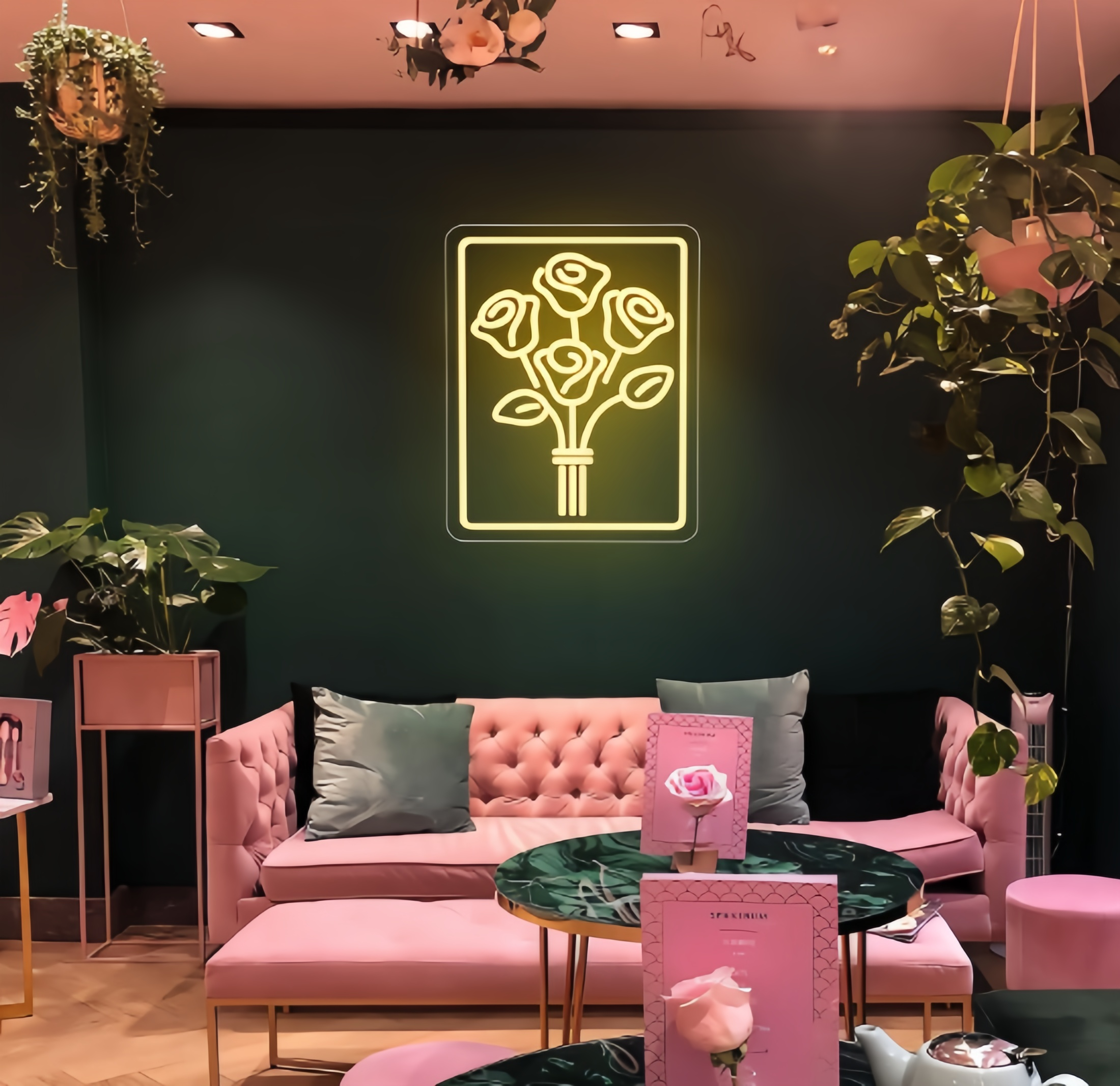 Rose Flower Led Neon Room Wedding Decor