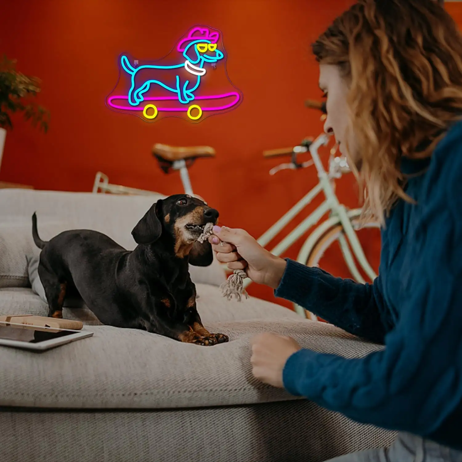 Cool Dachshund Neon Signs Wall Decoration for Dog Lovers Pet Shop