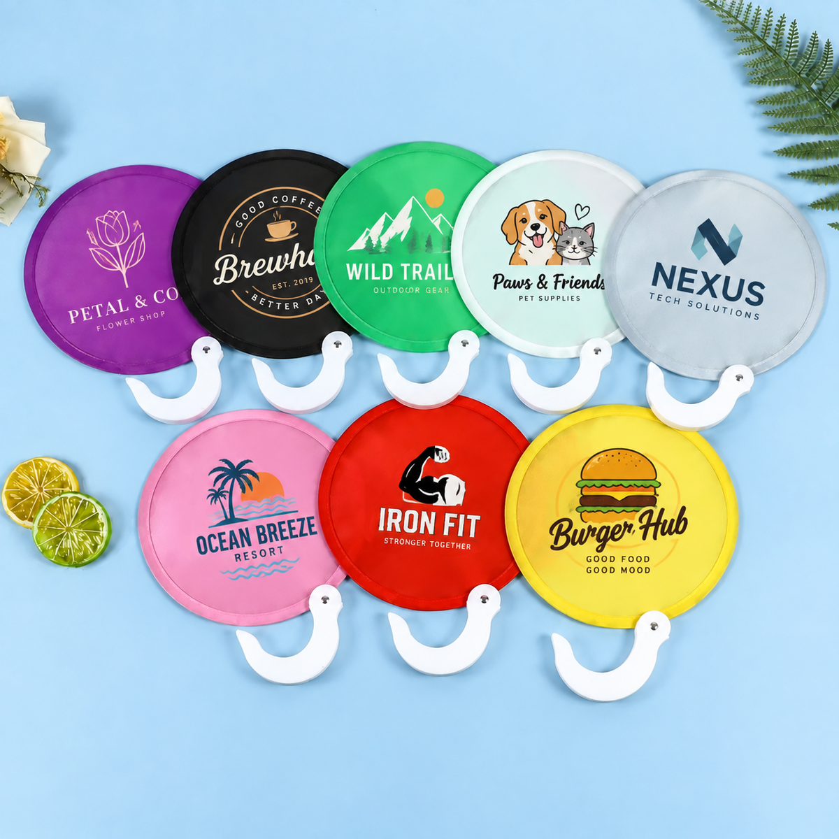 100pcs Custom Foldable Fans Flying Disc with Logo for Outdoor Events & Promotion