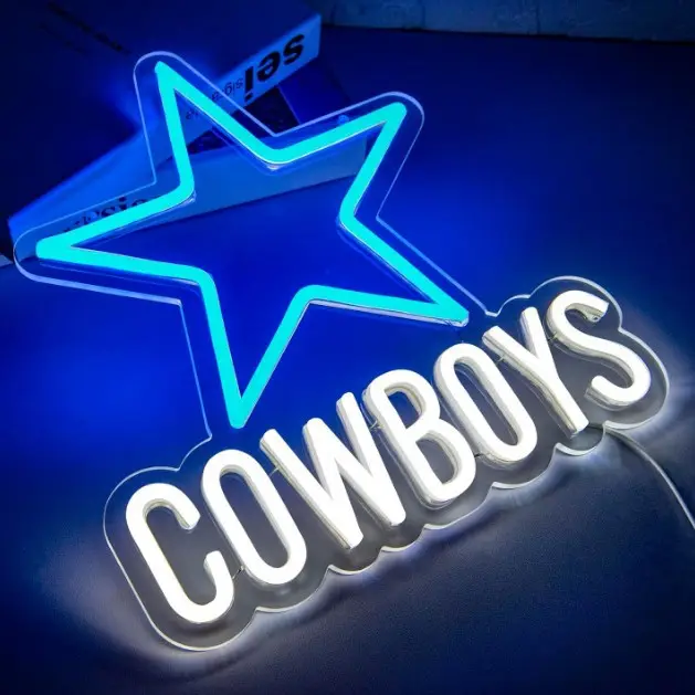 Cowboys Neon Signs Kids Teens Birthday Decorations