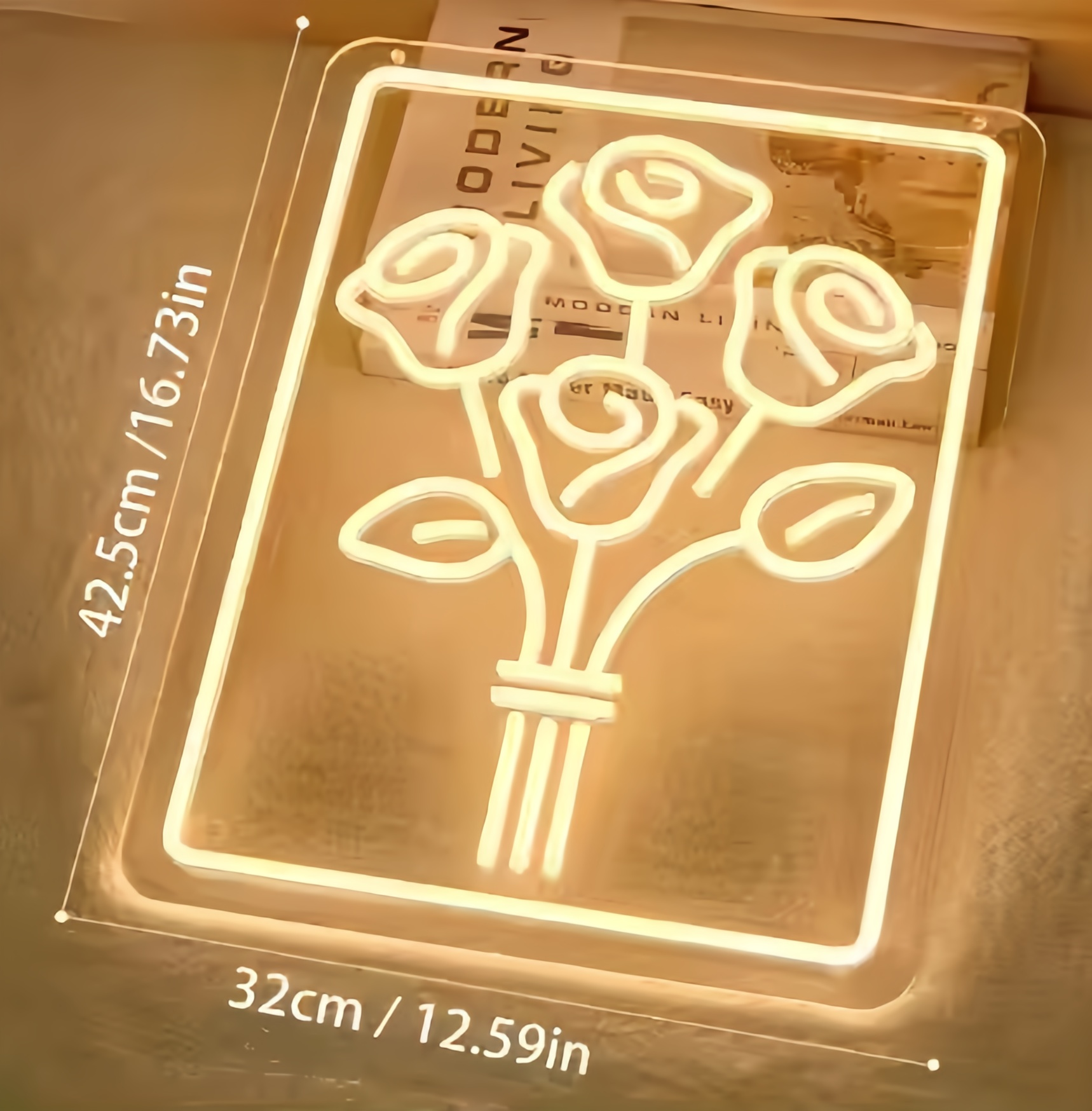 Rose Flower Led Neon Room Wedding Decor