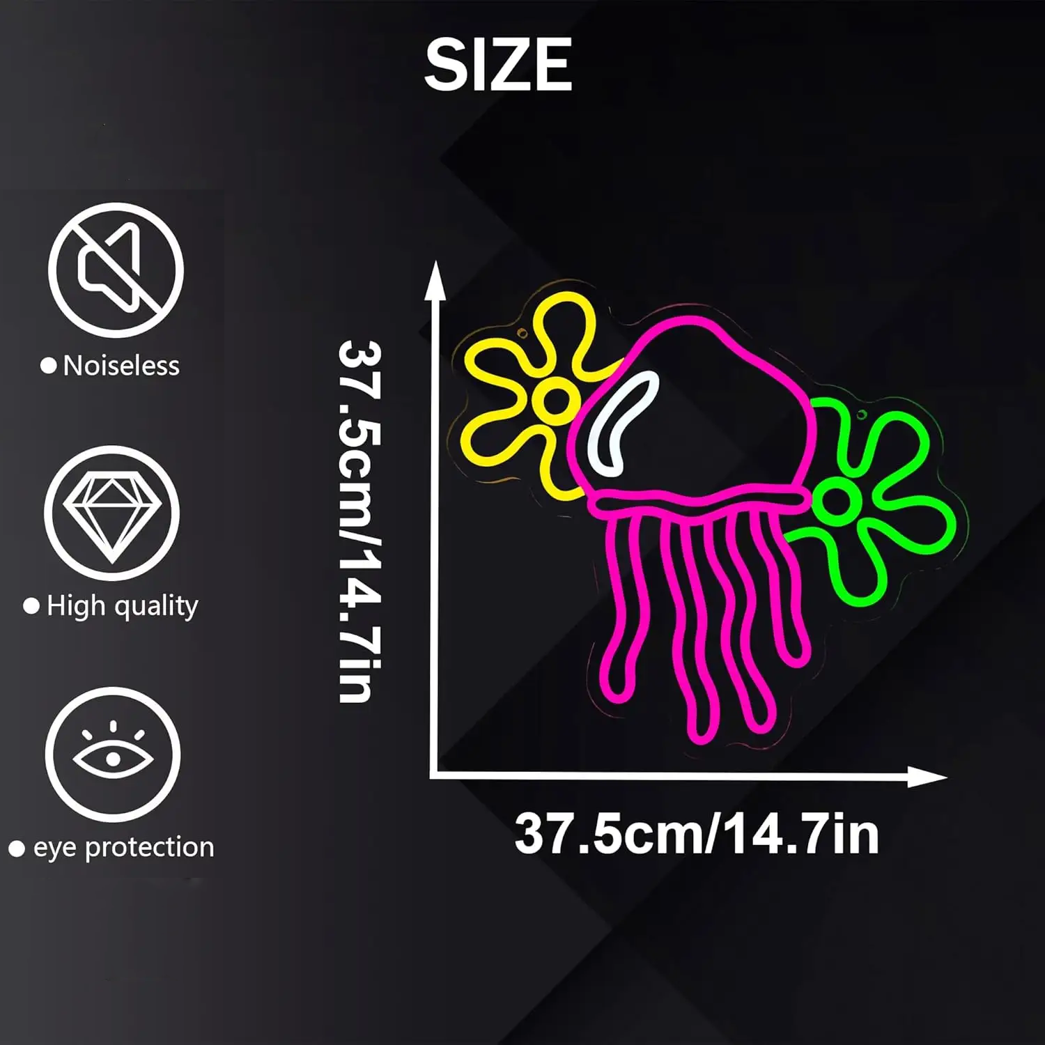 Jellyfish LED Neon Home Bedroom Game Room Decor