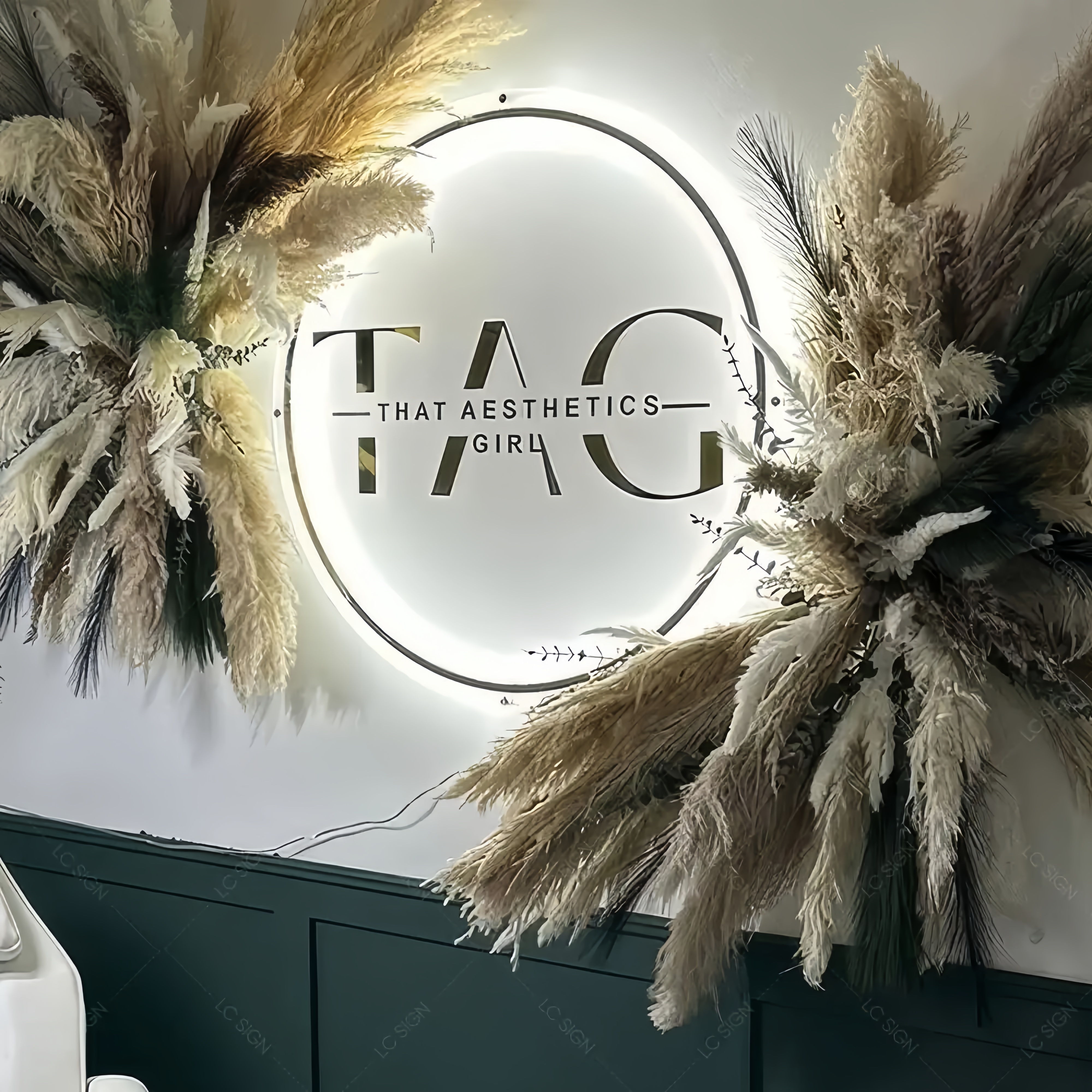 Custom Backlit Transparent Acrylic Wall Sign for Beauty Bar or Business Studio Logo