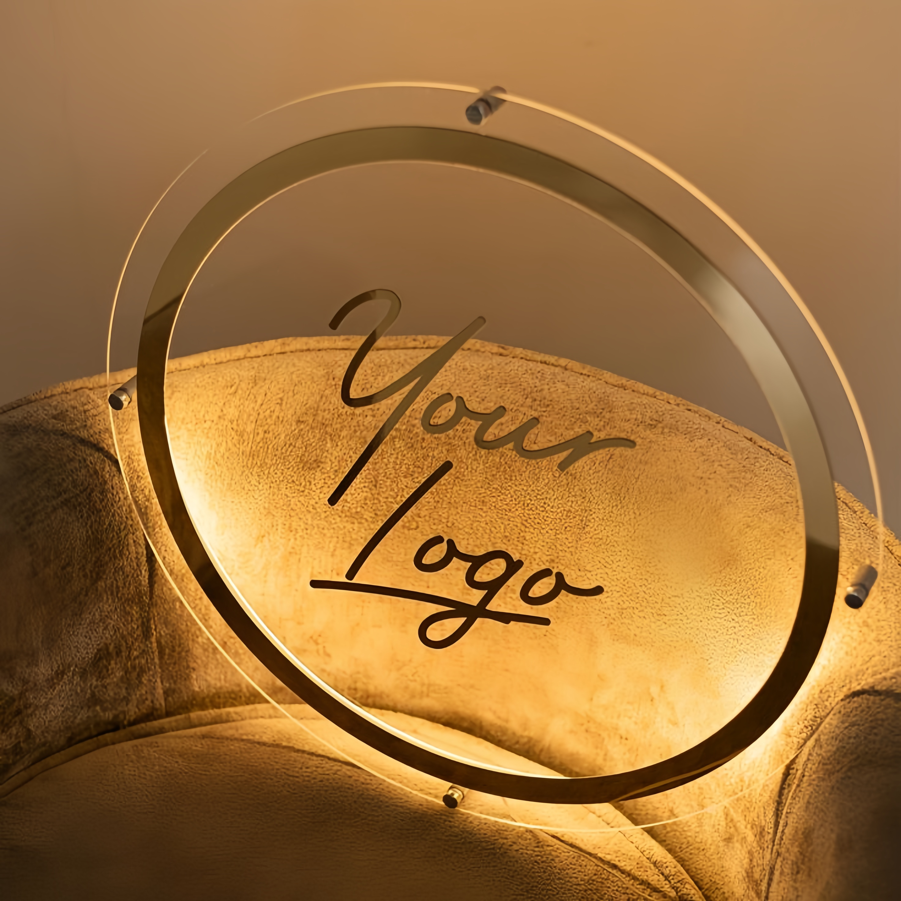 Custom Backlit Transparent Acrylic Wall Sign for Beauty Bar or Business Studio Logo