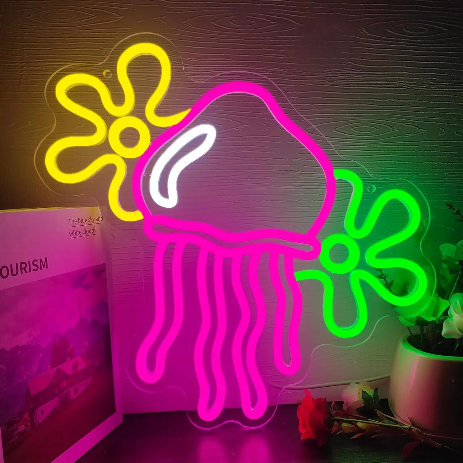 Jellyfish LED Neon Home Bedroom Game Room Decor