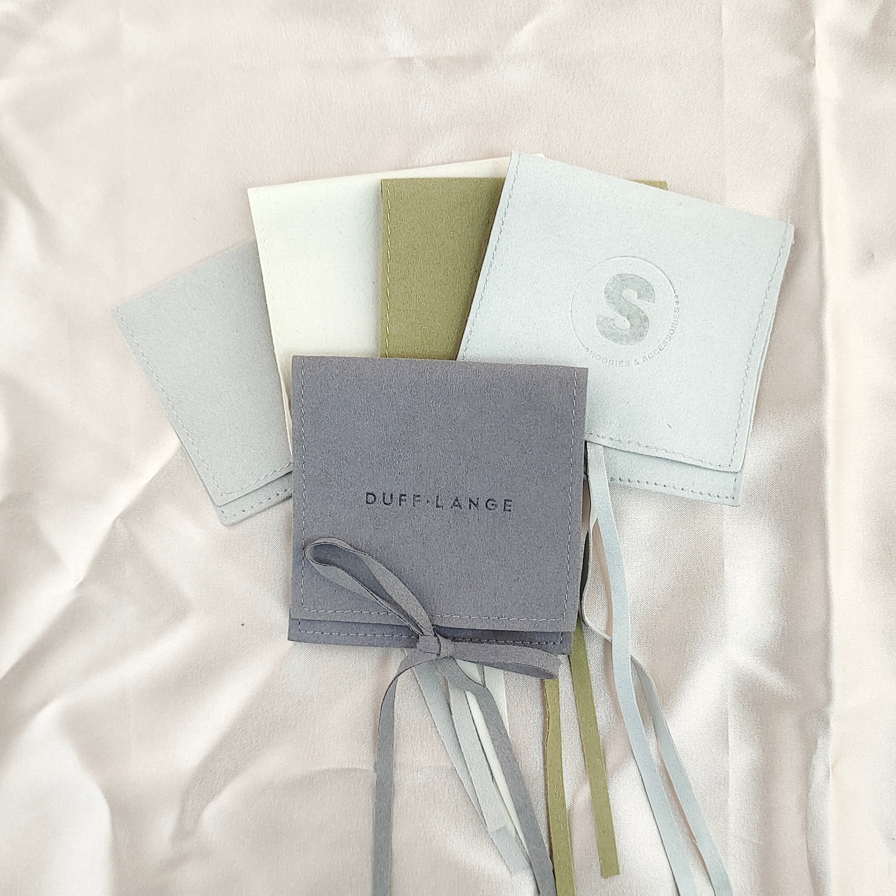 Branded Microfiber Jewelry Pouch Bow Style