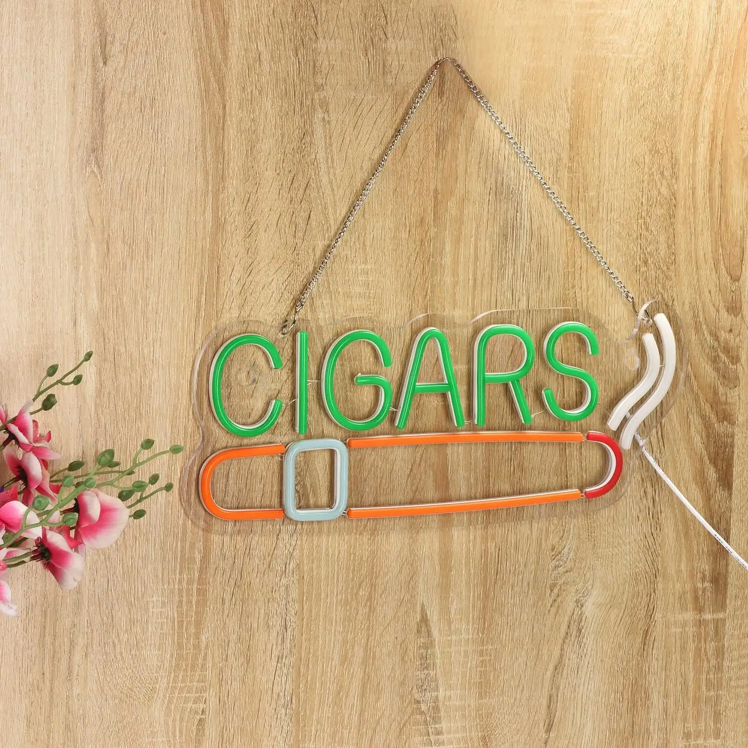 Cigars Neon Signs | Cigarette and Wine Shop Doorfront Decor | Men's Cave Decor