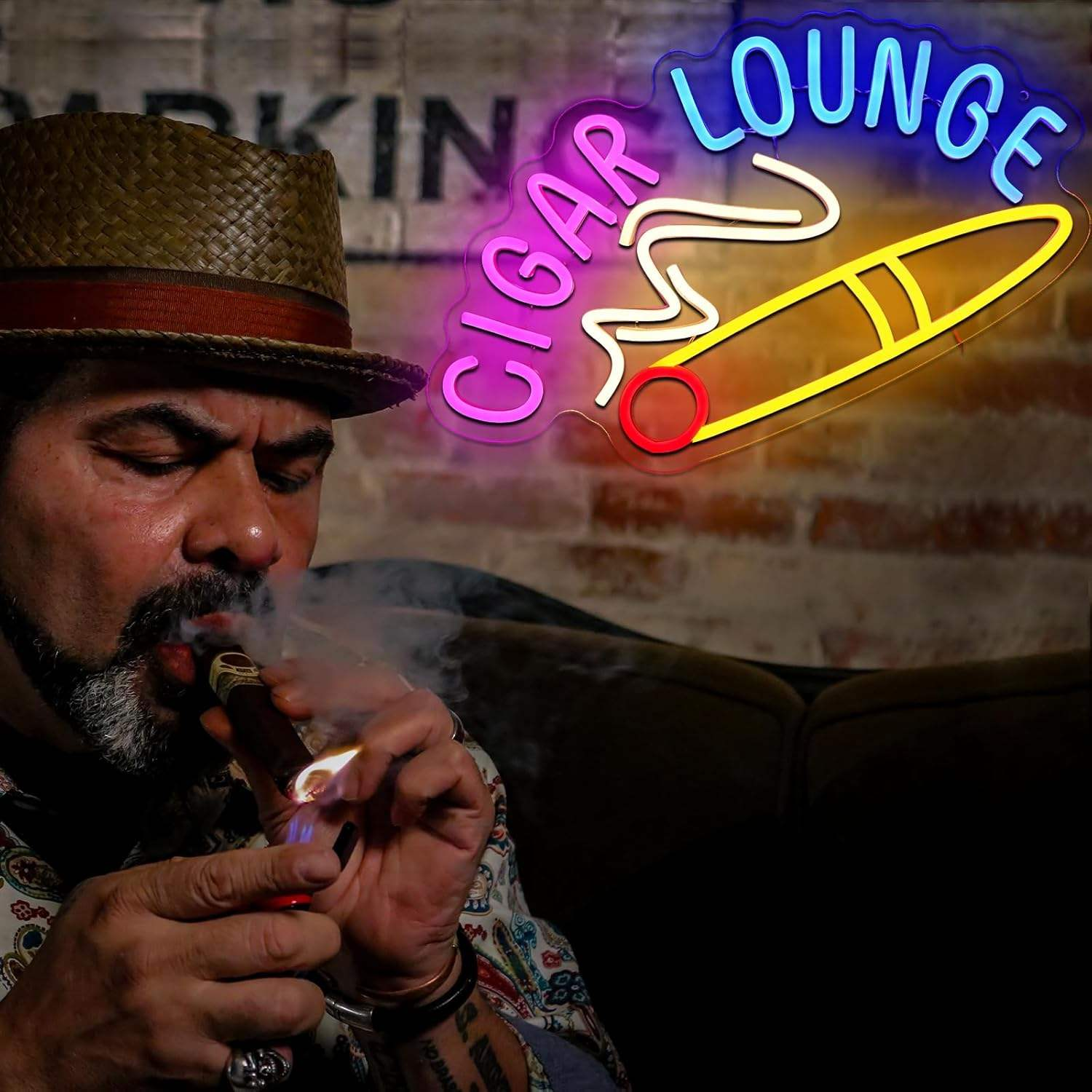 Cigar Loung LED Neon Reception Room Man Cave Smoke Shops Decor