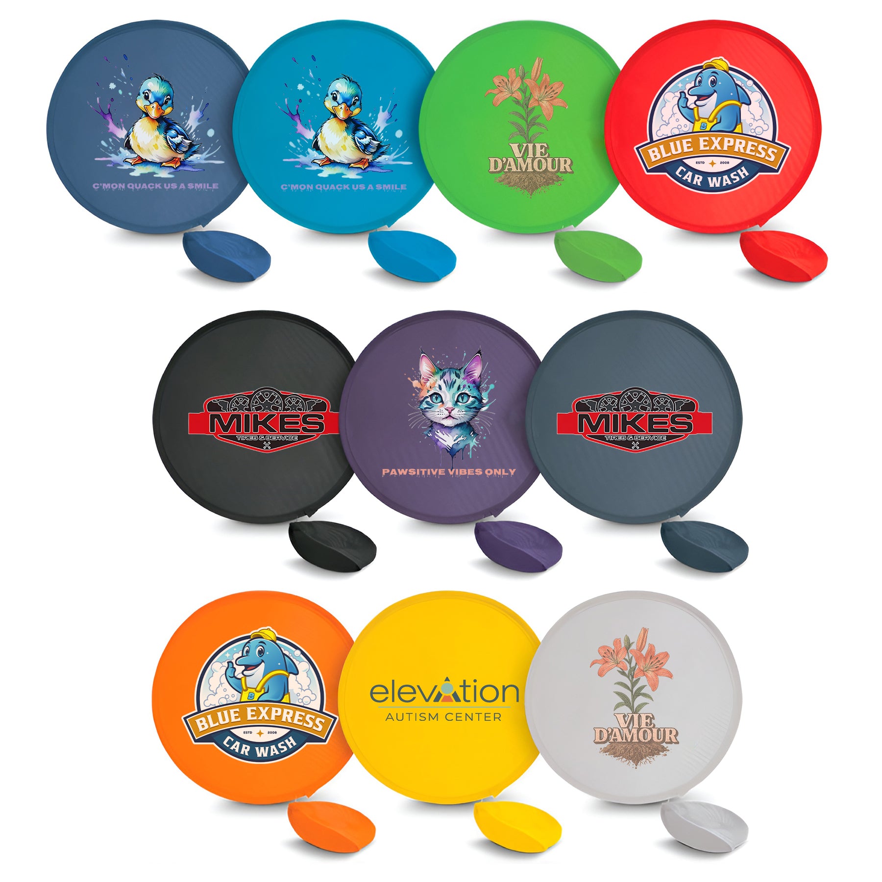 Nylon Folding Fying Disc with Pouch for Advertising