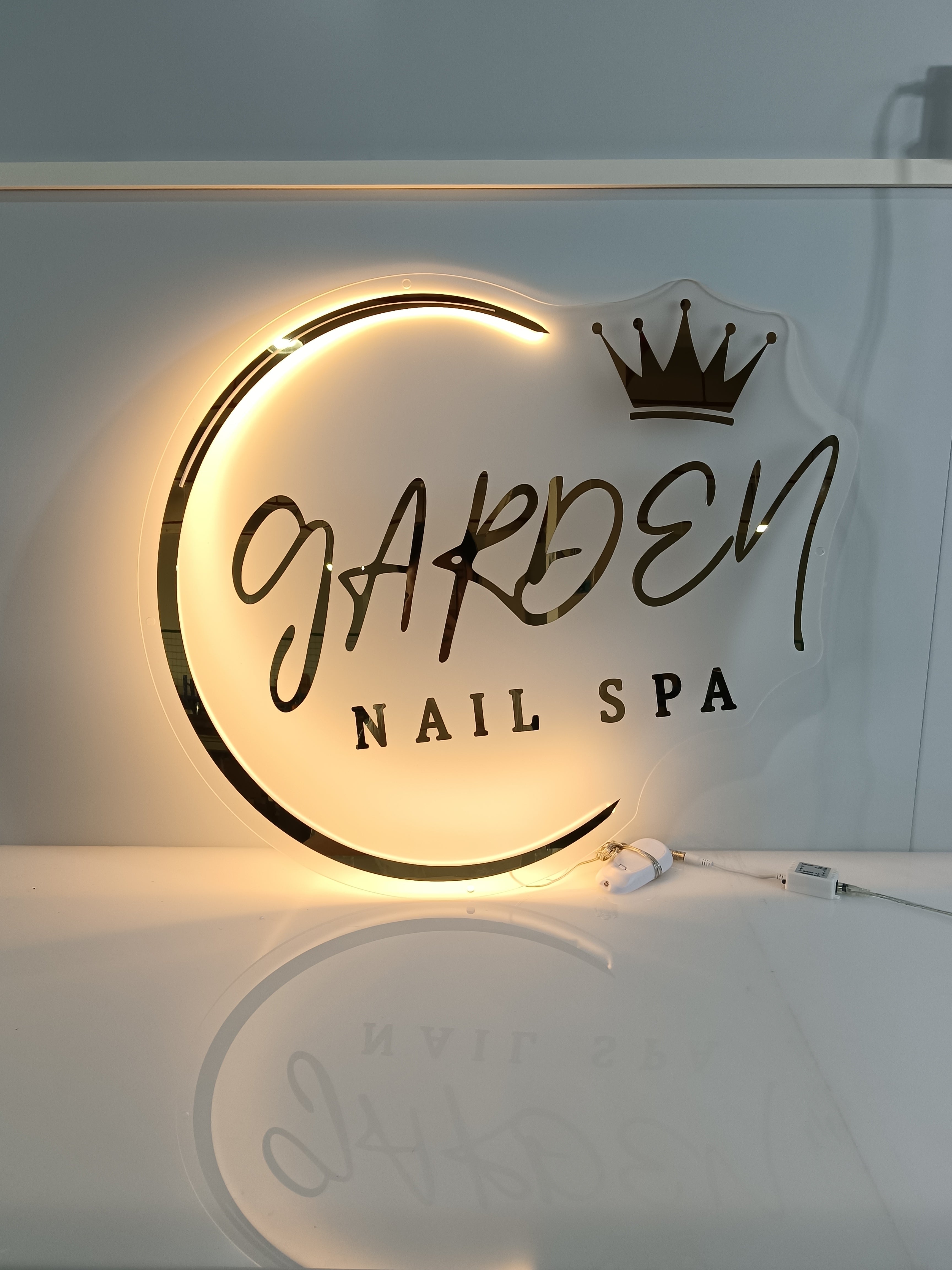 Custom Shaped Acrylic Backlit Sign | Beauty Salon Decor | Hair Studio Sign | Wall Sign for Busines