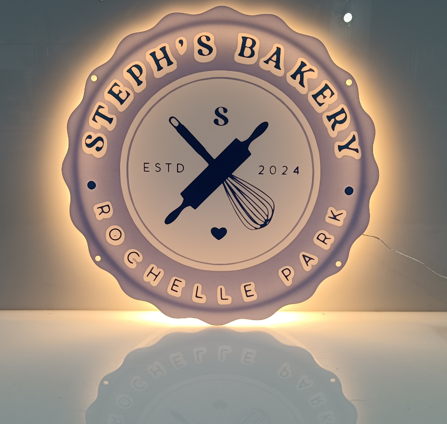 Custom Shaped Acrylic Backlit Sign | Beauty Salon Decor | Hair Studio Sign | Wall Sign for Busines