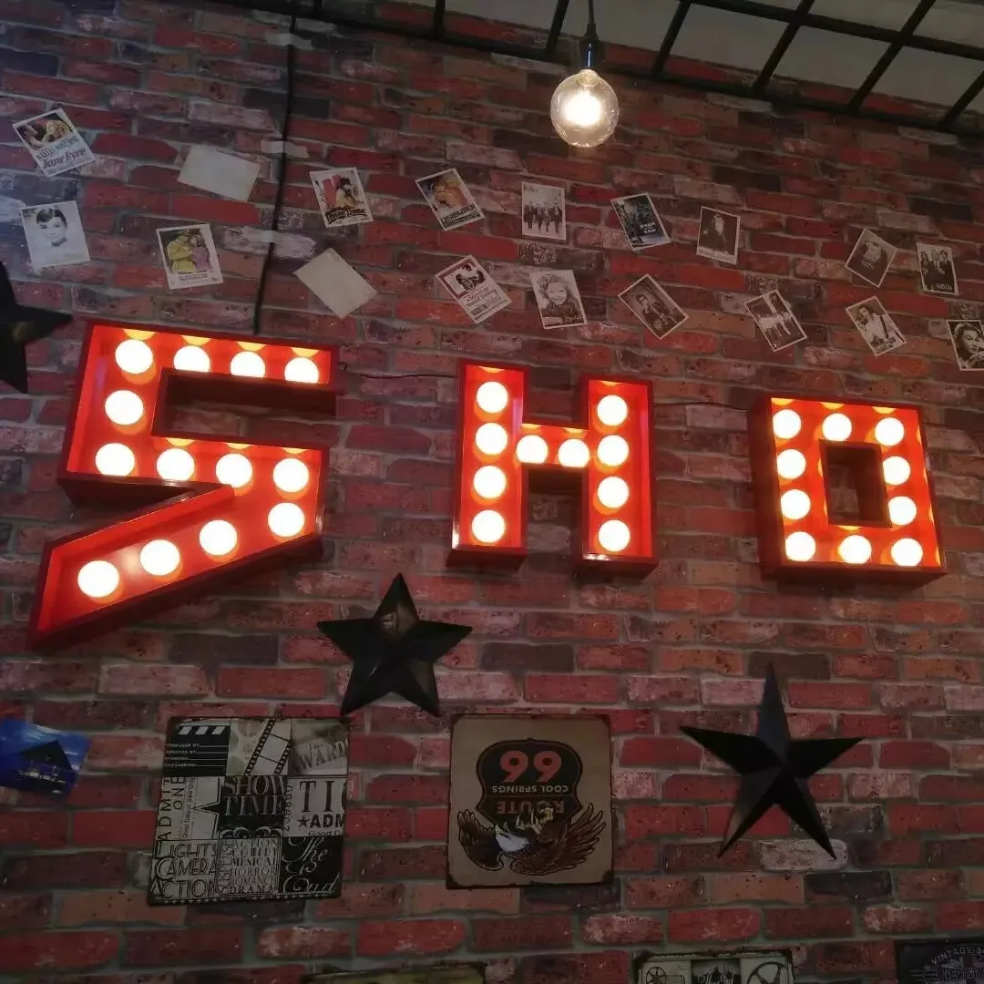 Marquee Light Letters With Lightbulbs | 3D Metal Sign | Vintage Business Signs