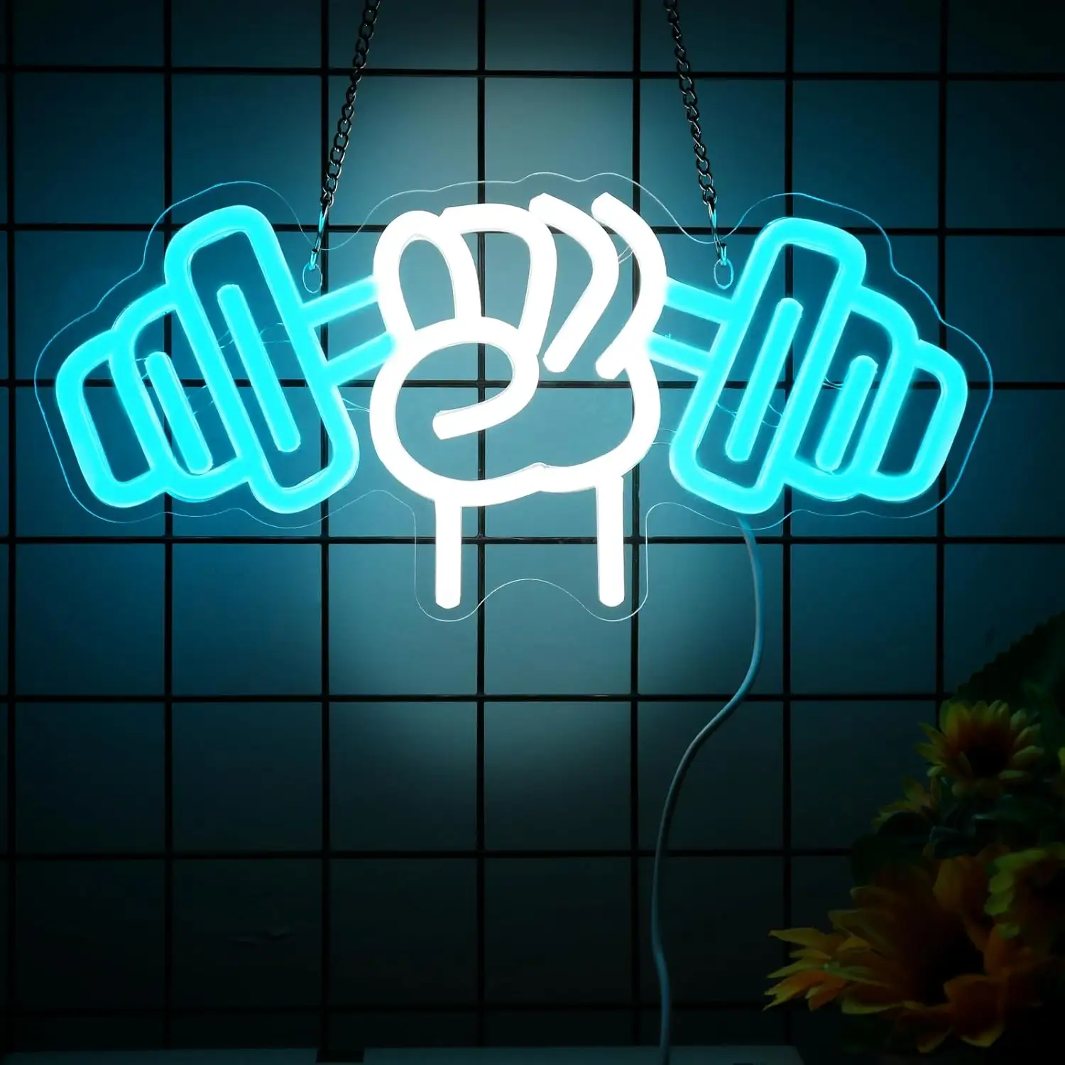 Lever Weightlifting Neon Sign | Power Lighting | Gym Bedrrom Living Room Wall Decor