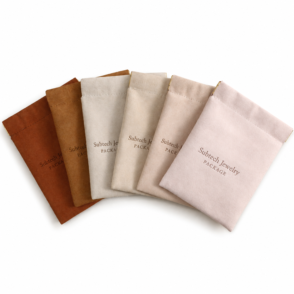 Custom Logo Microfiber Bag Spring Clip Pouch, Jewerly Studio exclusive