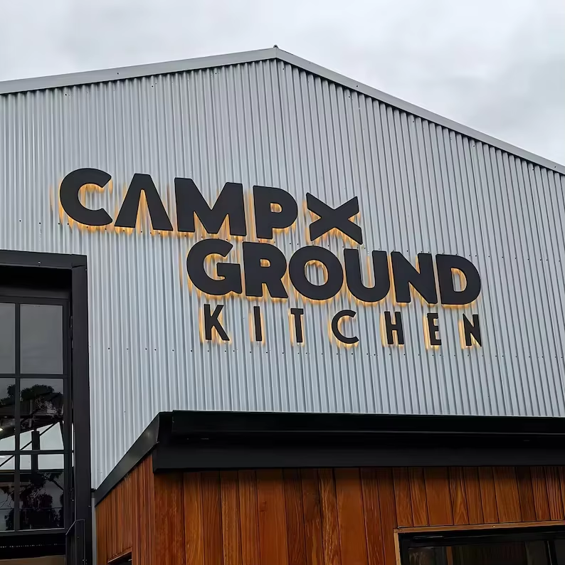 Custom Black Metal Business LED Sign for Studio Company