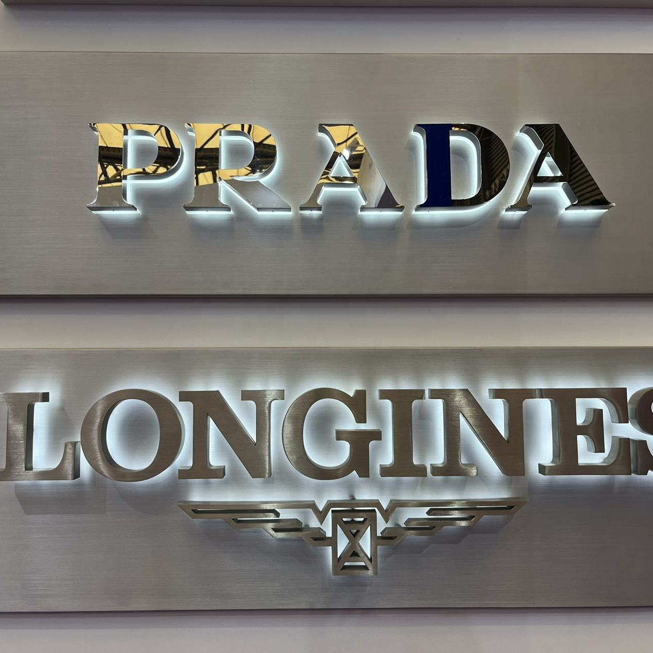 Mirror Metal LED Backlit Sign for Business Company Studio