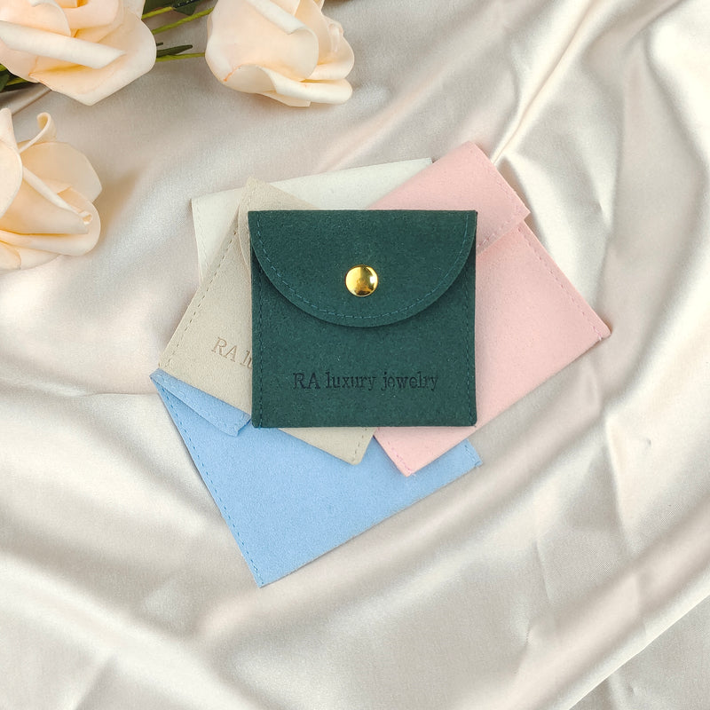 Microfiber Snap Button Jewelry Pouch