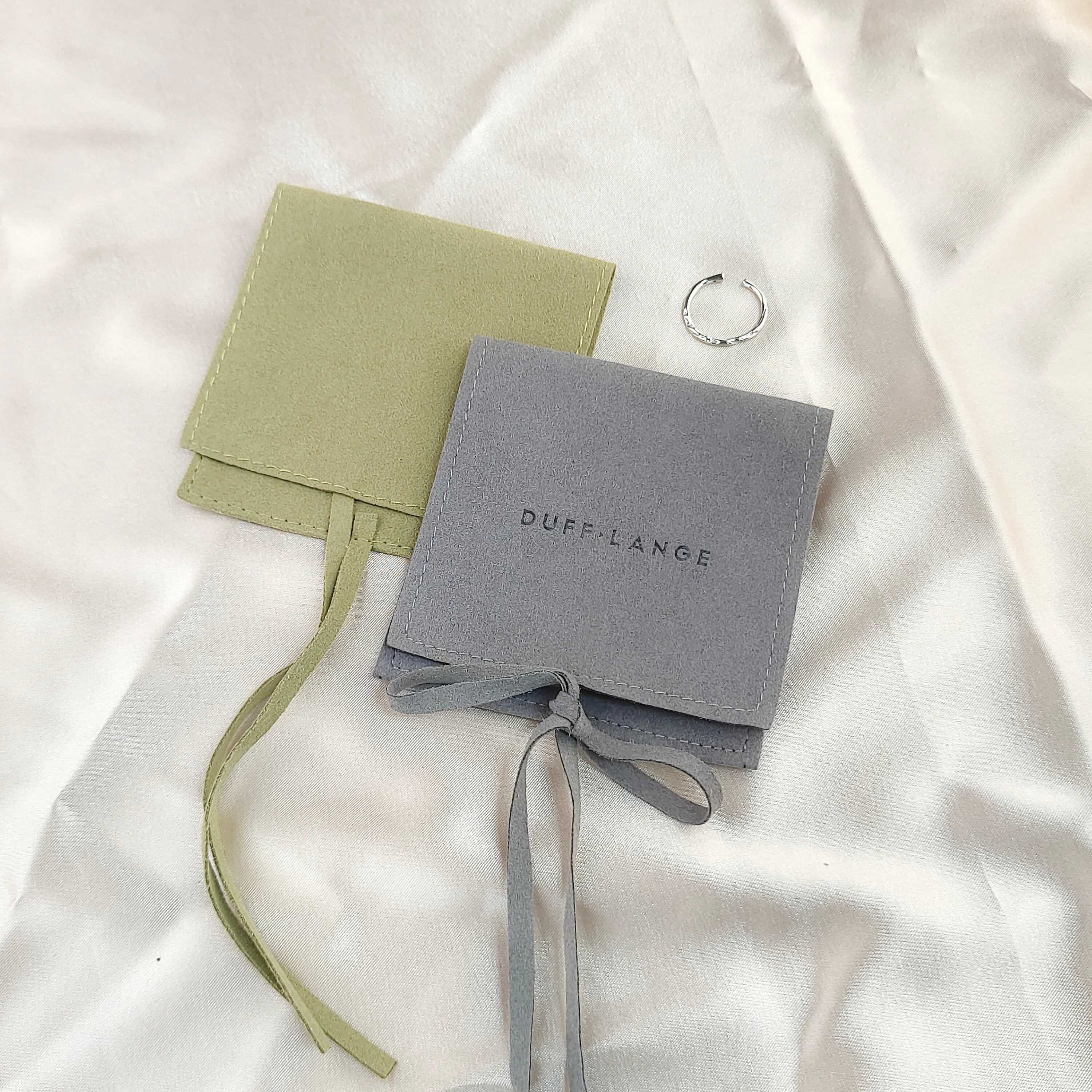 Branded Microfiber Jewelry Pouch Bow Style