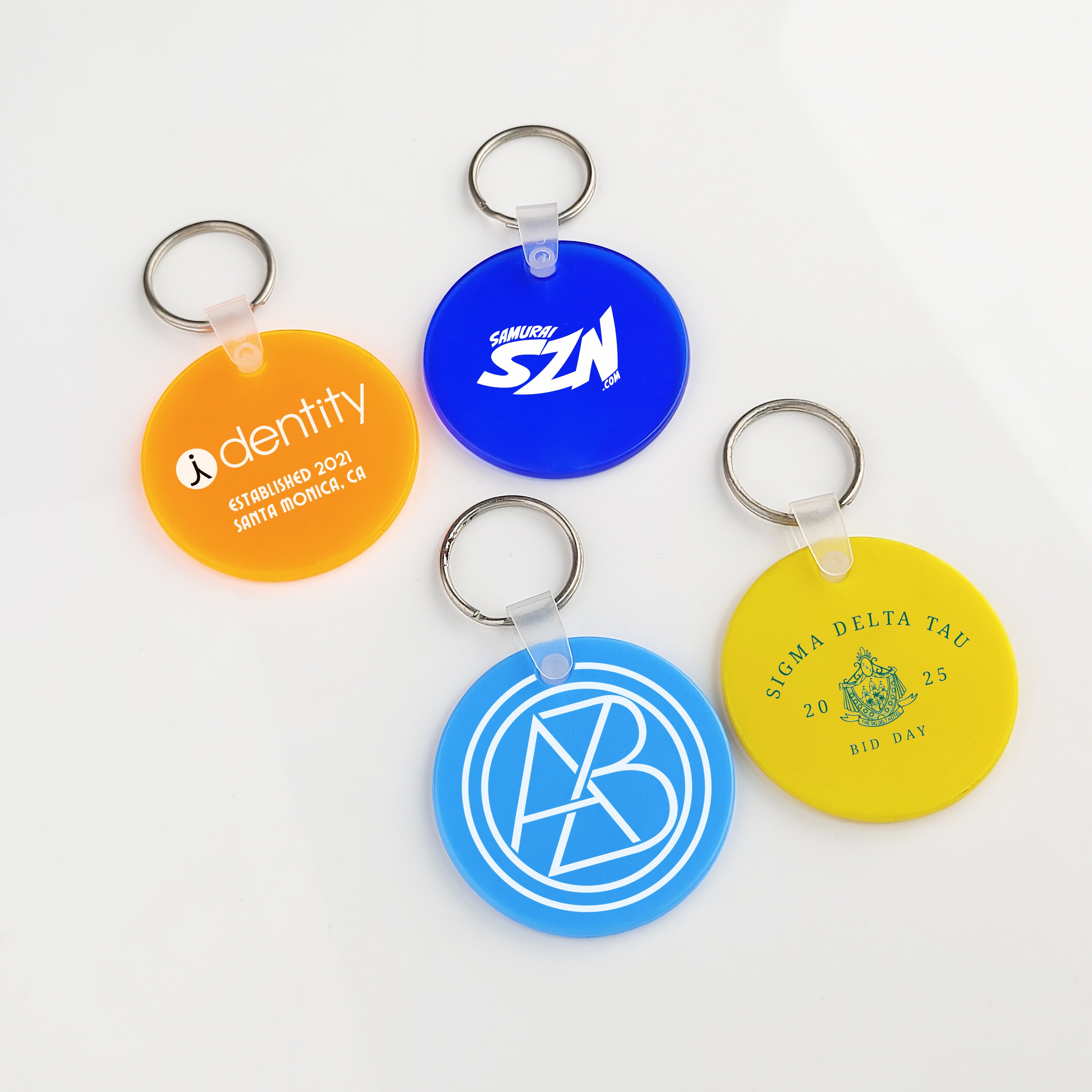 Custom Round Soft PVC Hotel Keychain Keytag with Logo and Number
