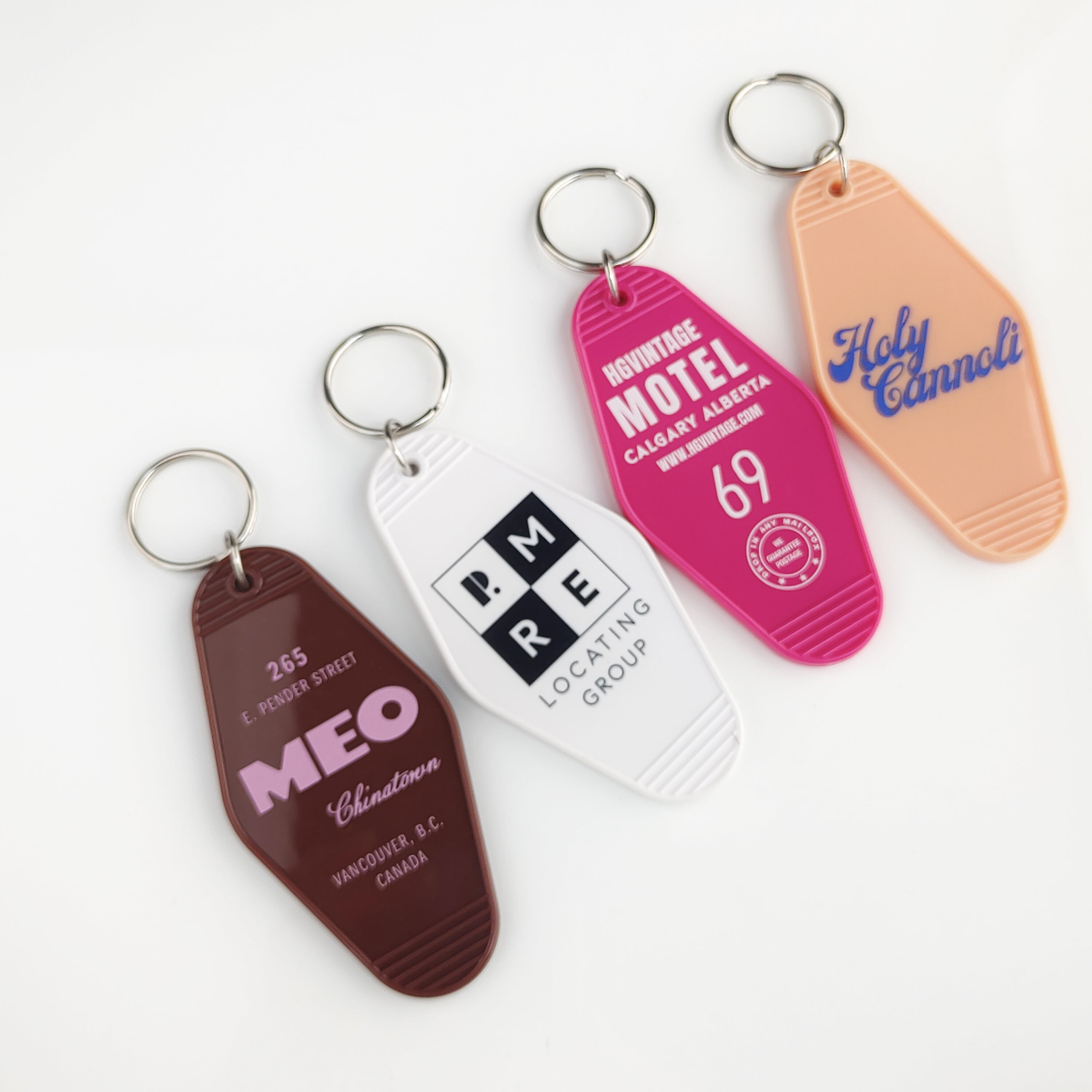 Custom Vintage Hotel Motel Keychain with Logo and Room Number