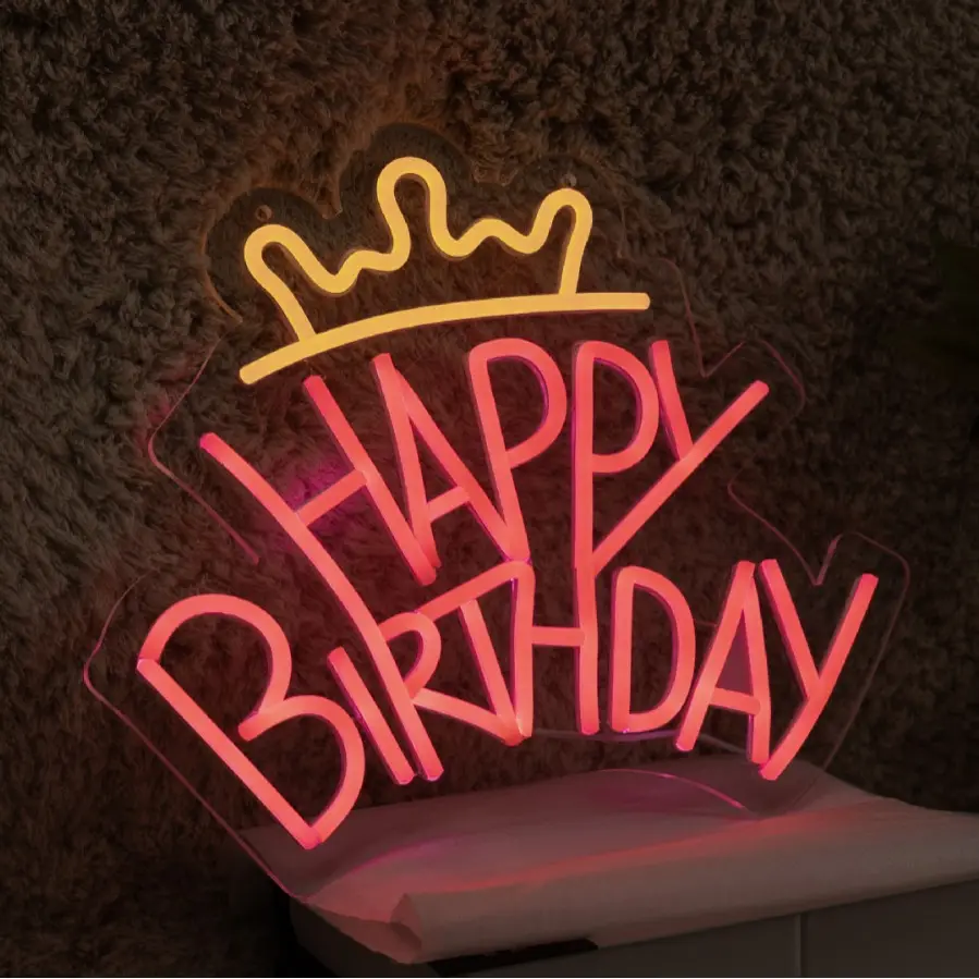 Happy Birthday Neon Sign | Birthday Party Home Decor | Birthday Gift