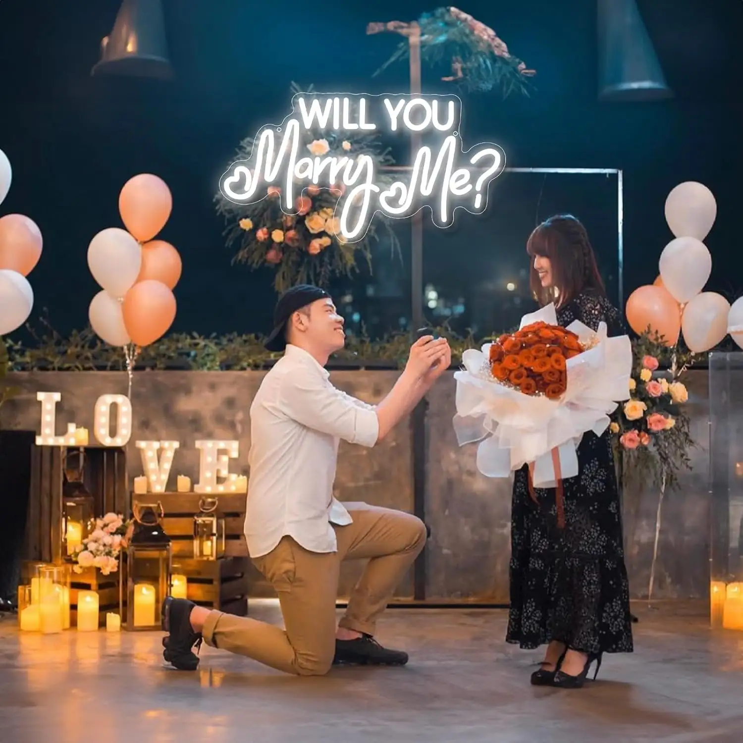 Will You Marry Me Neon Signs | Wedding Party Decorations and Valentines Day Wall Decor | Girlfriend Gifts-Will