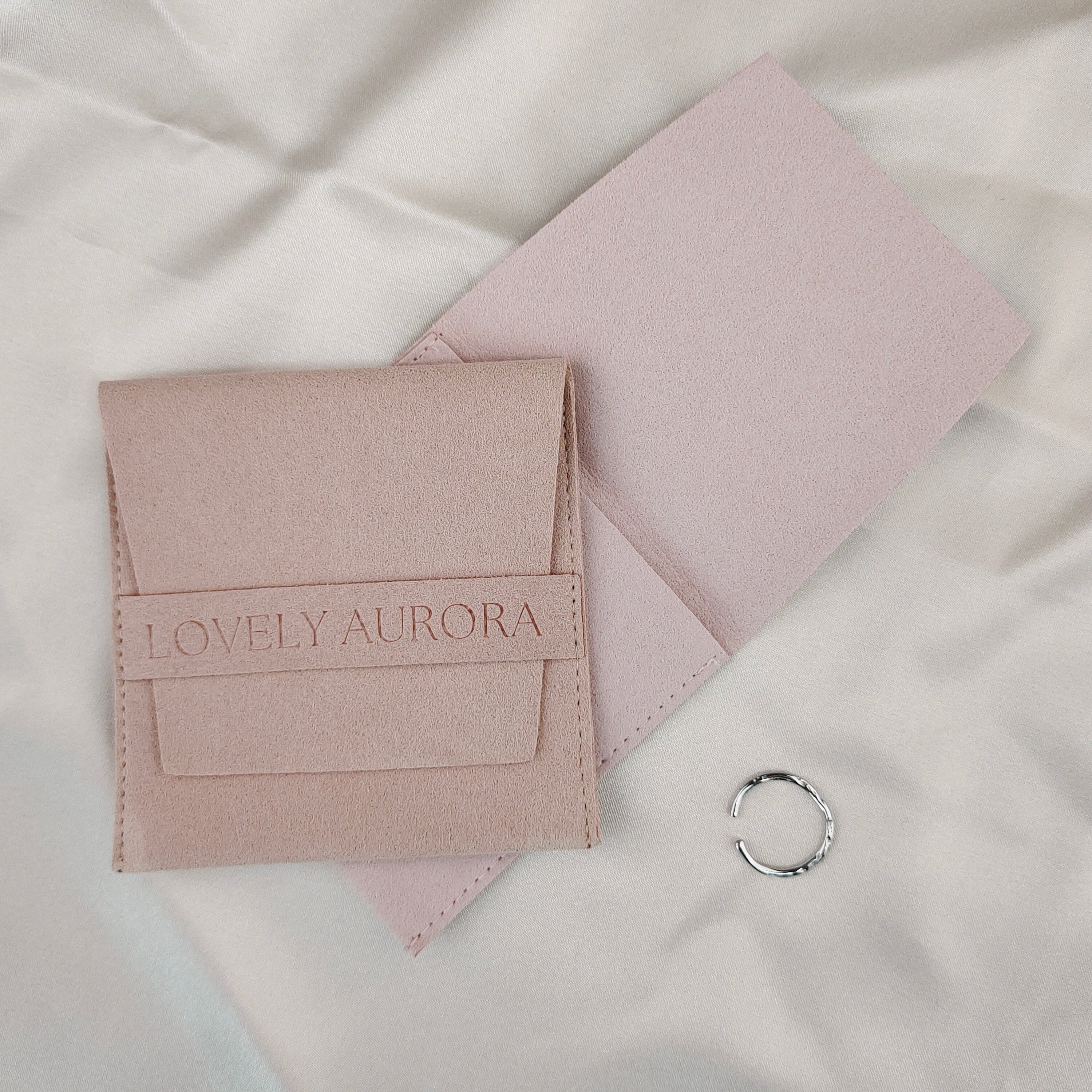 Envelope Style Custom Microfiber Jewelry Pouch with Branded Logo