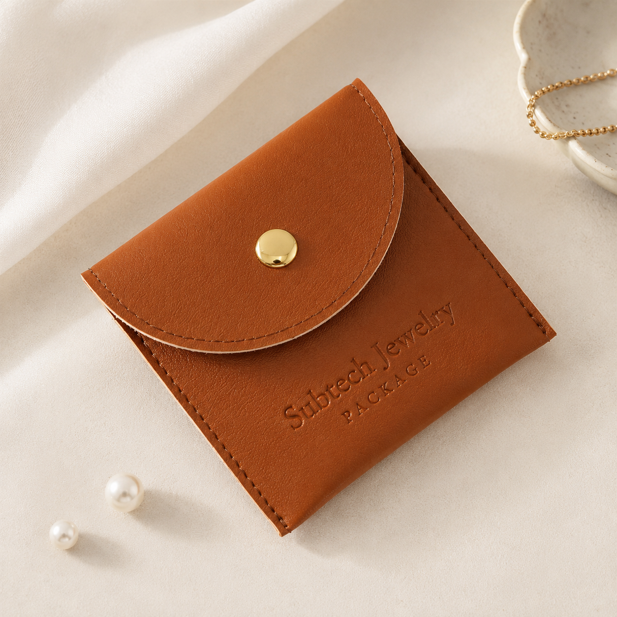 Factory Direct-sale PU Leather Jewelry Bag, Snap Case for Necklace and Ring Storage
