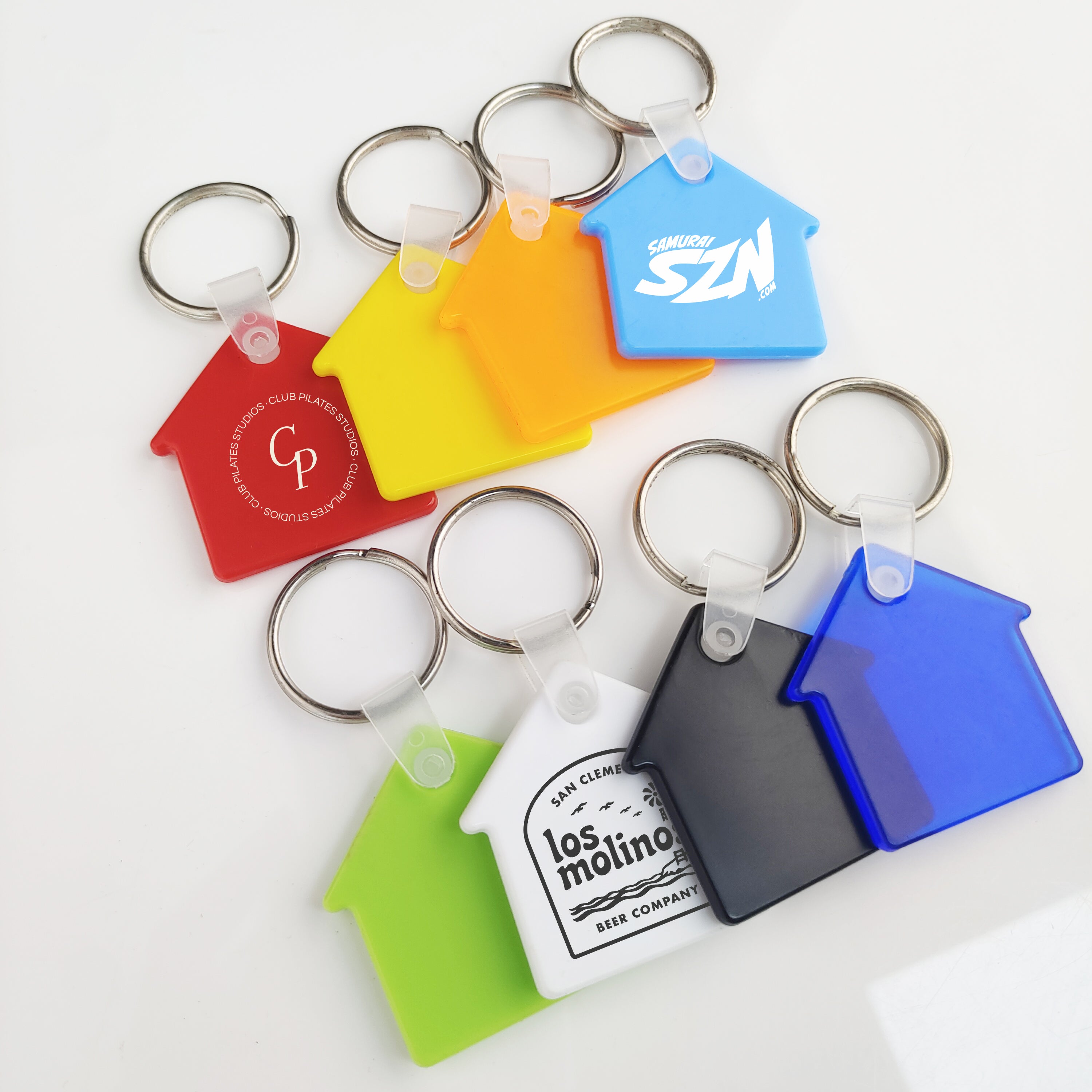 Custom House Shape Keychain with logo for hotel and motel