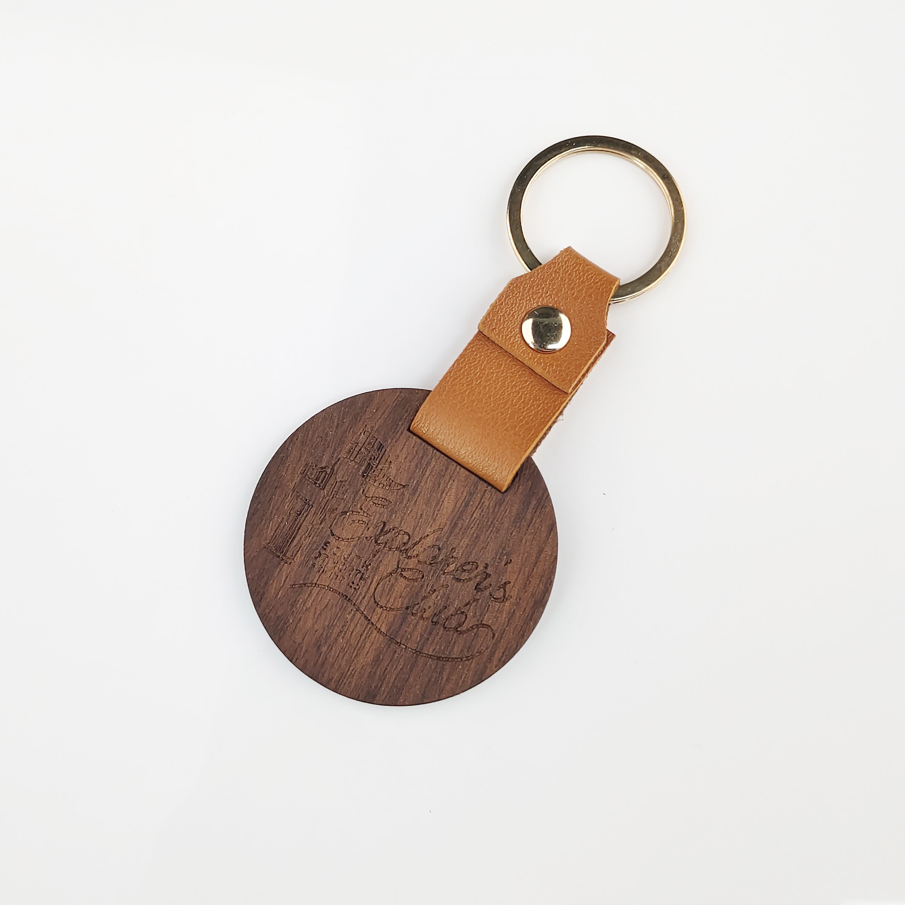 Custom Black Walnut Wood Keychain Laser Engraving Logo