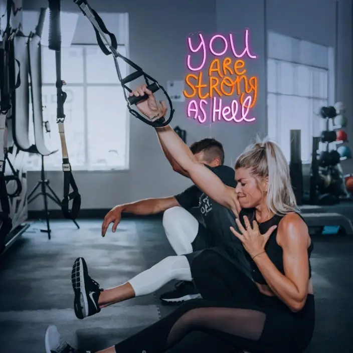 You Are Strong As Hell LED Neon | Wall Decor for Gym