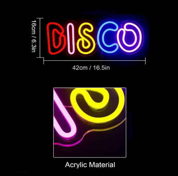 DISCO LED Neon Lettering Light for Party Decoration