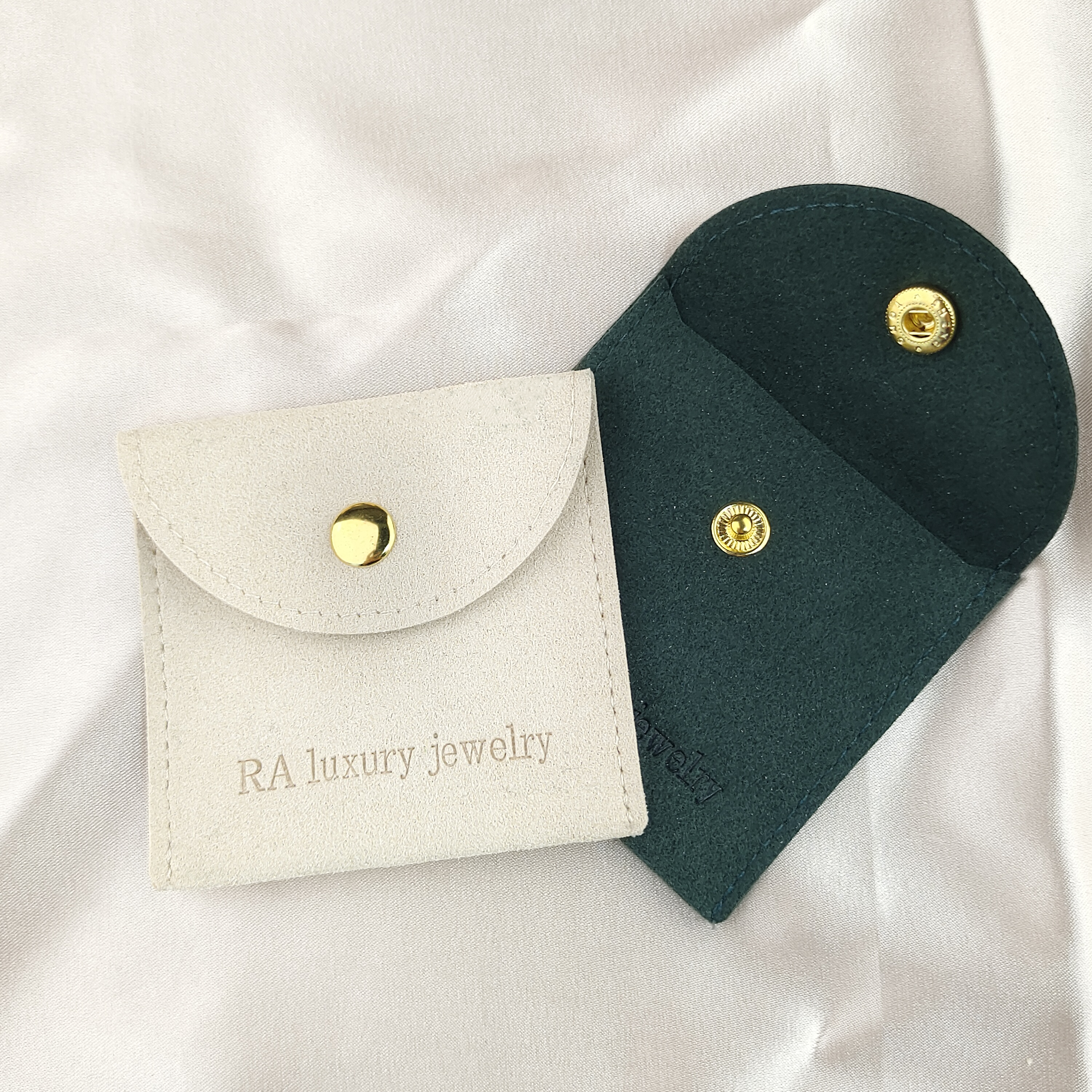 Microfiber Snap Button Jewelry Pouch