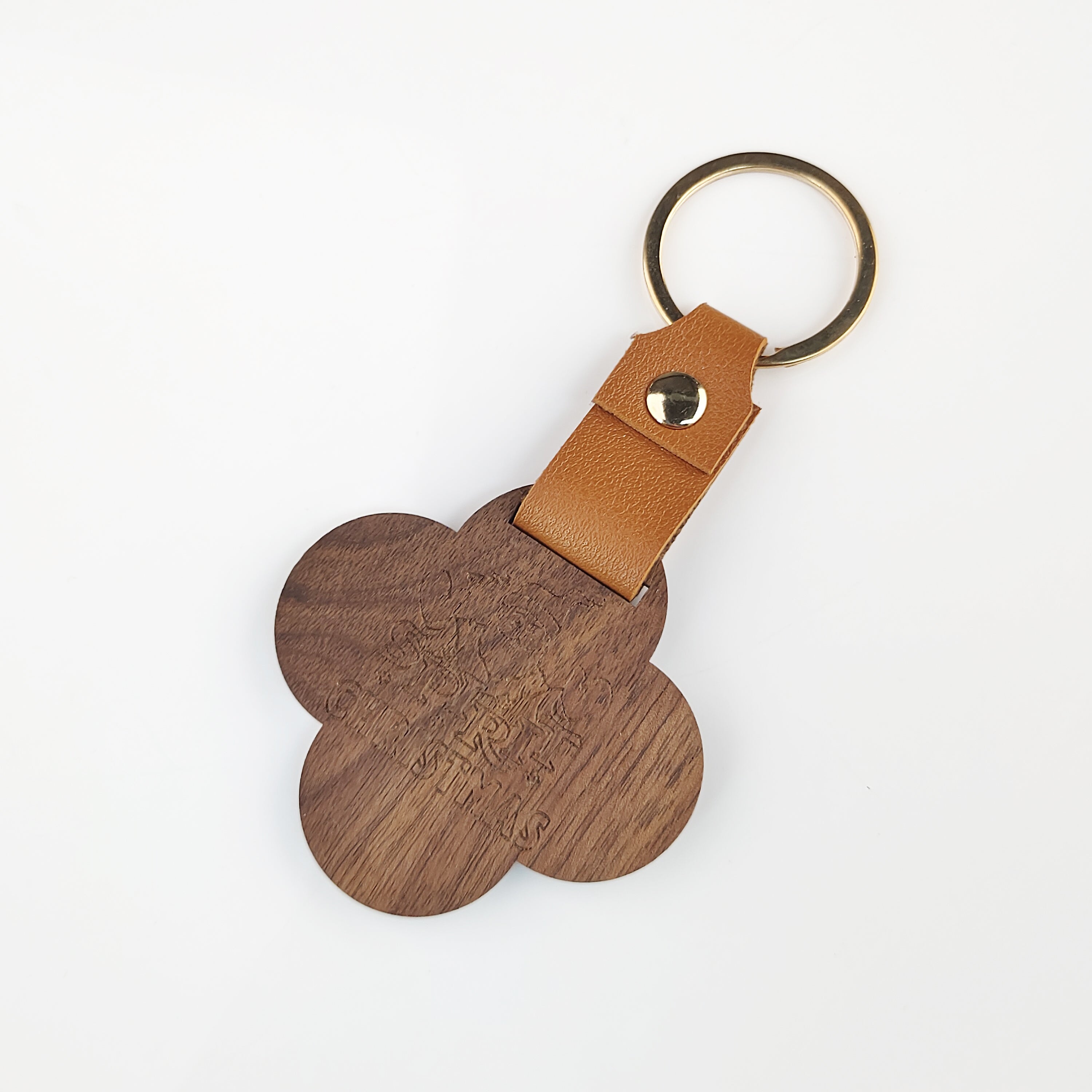 Custom Black Walnut Wood Keychain Laser Engraving Logo