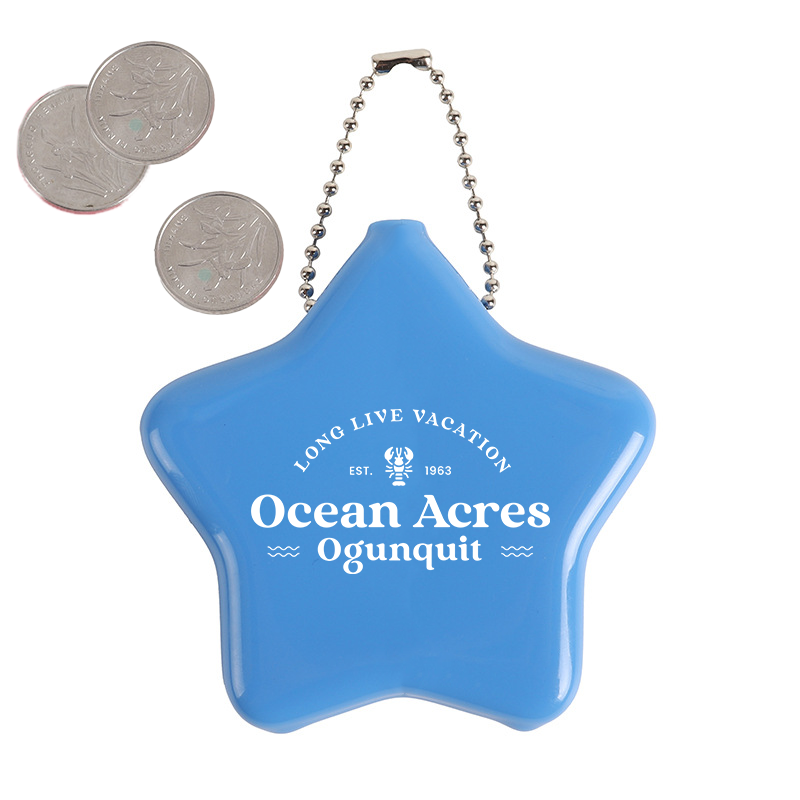 Rubber Star-Shaped Coin Purse with Keychain