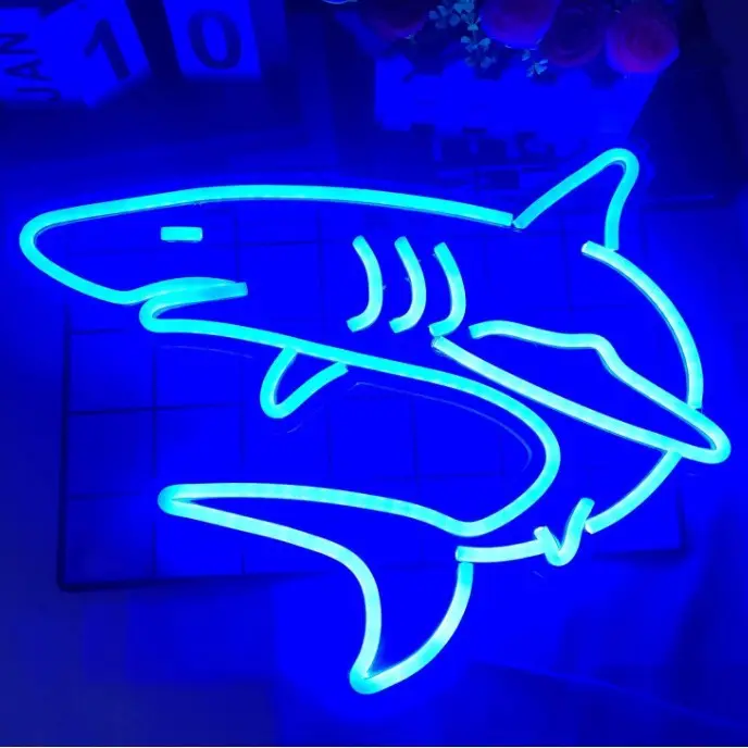 Shark LED Neon Sign | Decor for Kid's Rooms