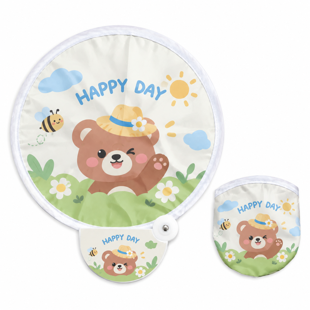 100pcs Custom Folding Flying Disc Fans with Handles, Summer Event Favors, Marketing, Sports Fans
