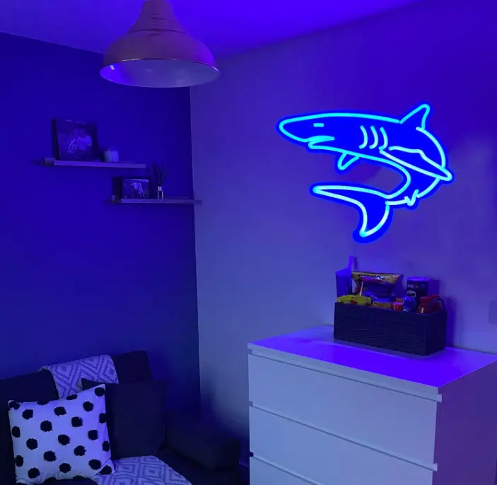 Shark LED Neon Sign | Decor for Kid's Rooms