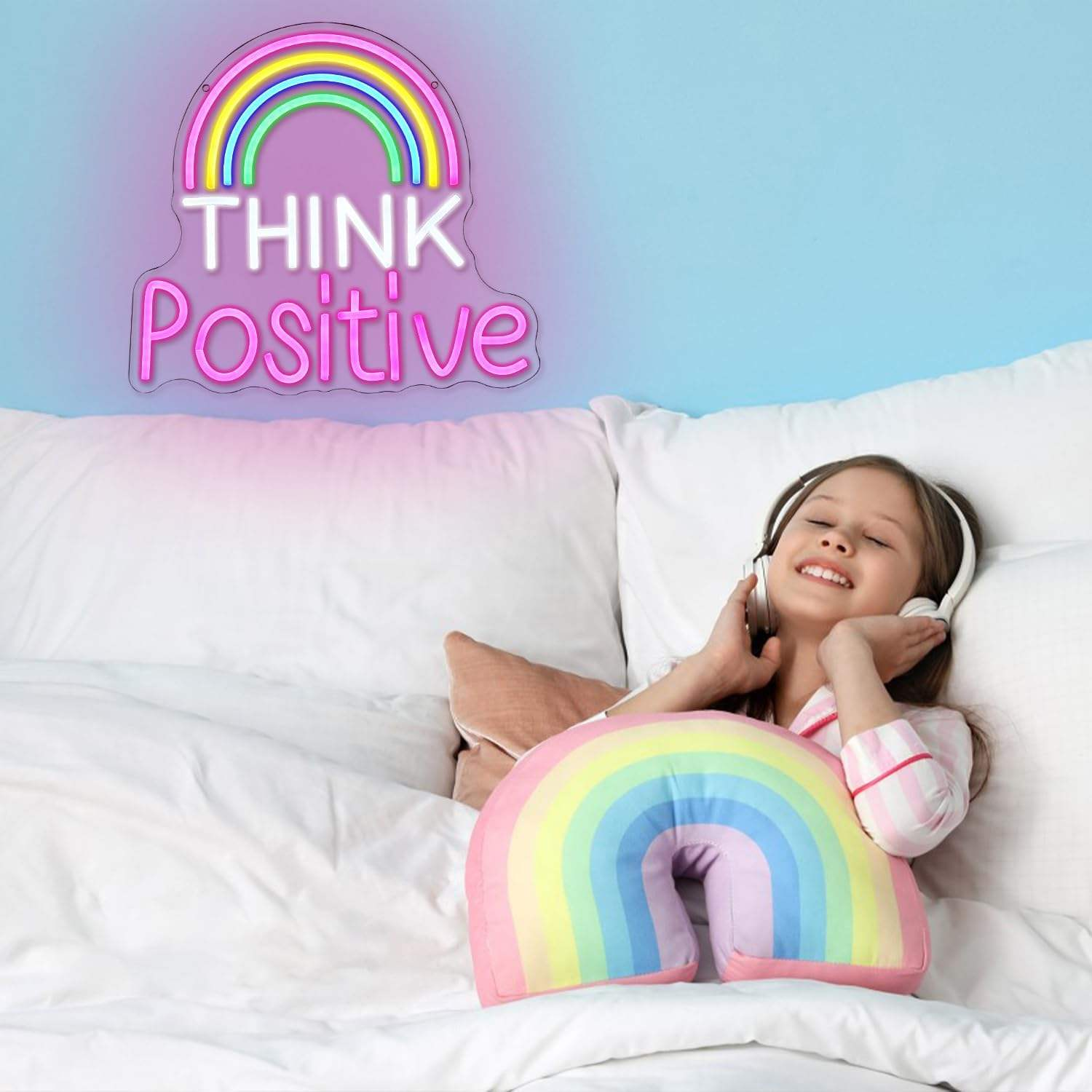 Think Positive LED Neon Sign For Kid's Gifts
