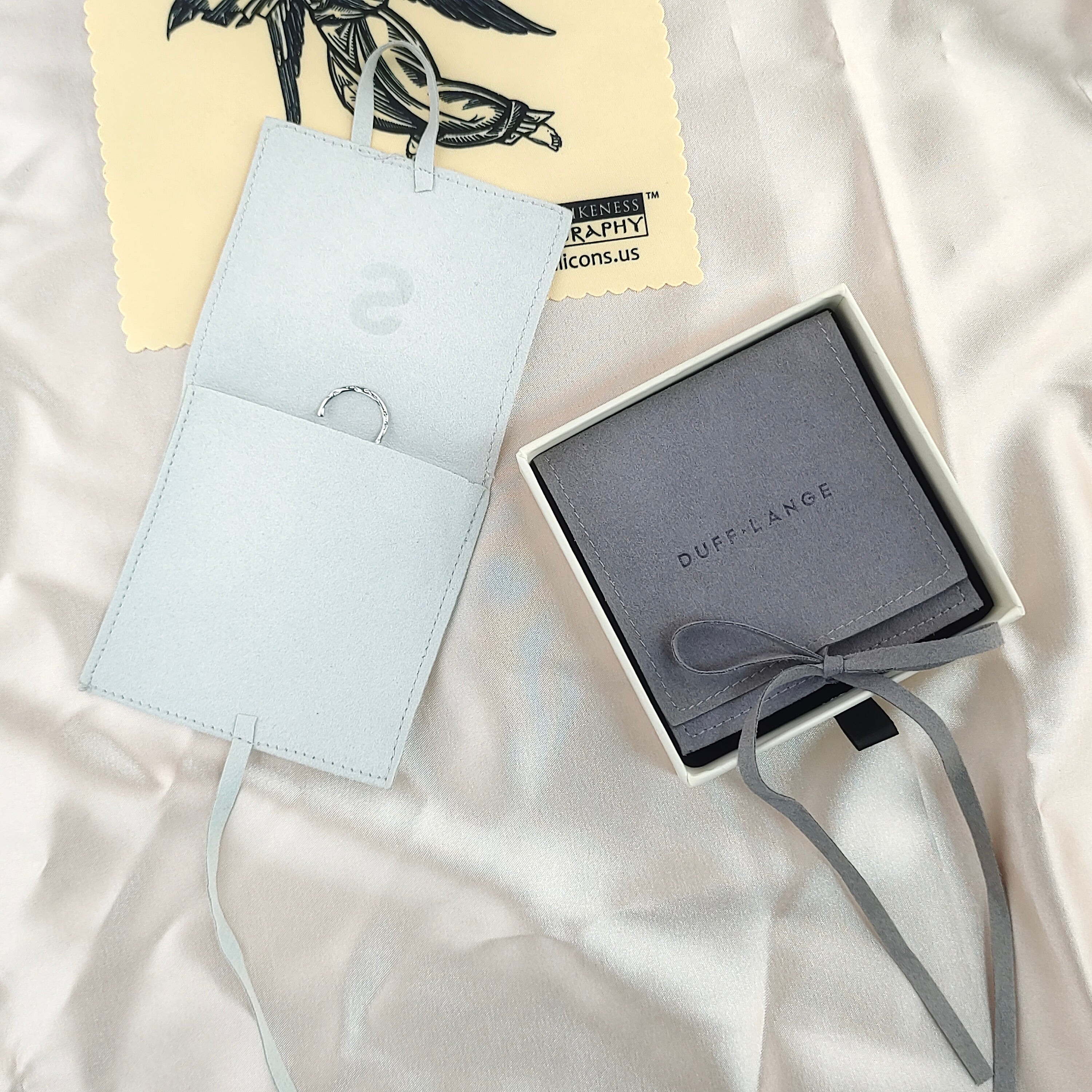 Branded Microfiber Jewelry Pouch Bow Style