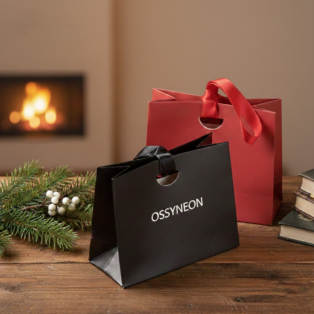 Luxury Custom Paper Bags, High-End Branded Paper Bag with Ribbon Handles