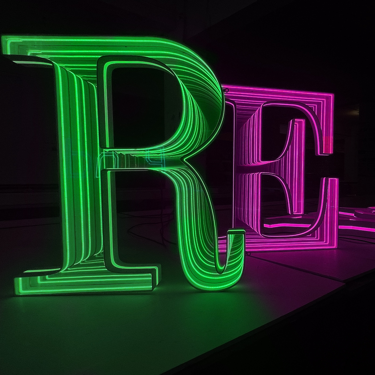 LED Infinite Mirror Letters | Custom Infinity Mirror Sign | 3D Front-lit Signs | Bar Club Business Name Sign