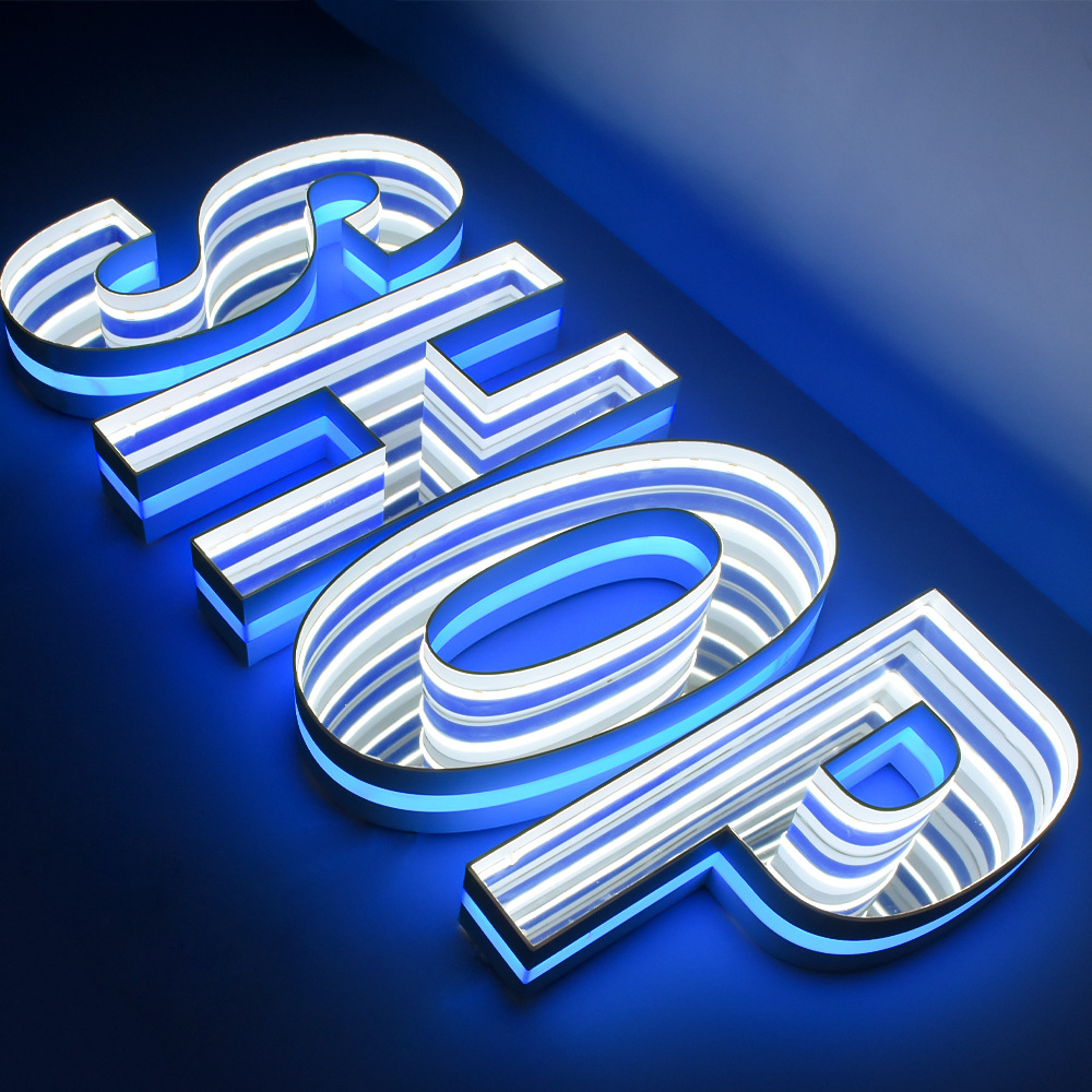 LED Infinite Mirror Letters | Custom Infinity Mirror Sign | 3D Front-lit Signs | Bar Club Business Name Sign