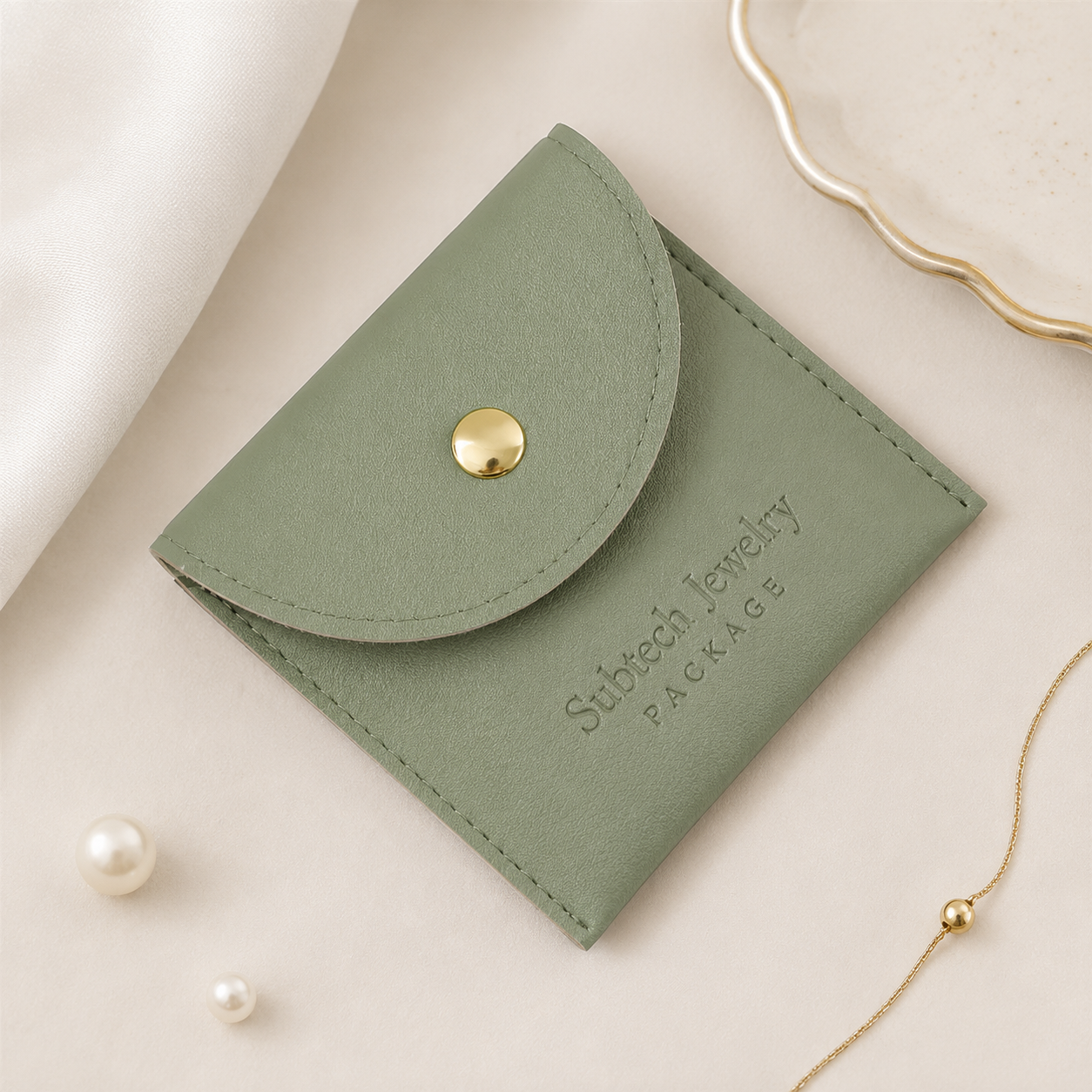 Factory Direct-sale PU Leather Jewelry Bag, Snap Case for Necklace and Ring Storage