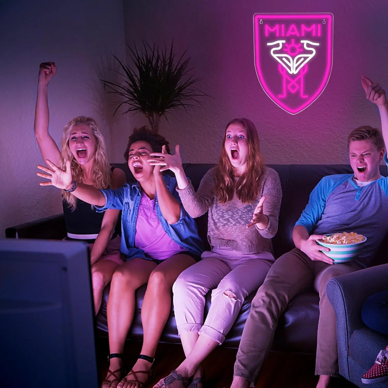 Miami Sport LED Neon | Soccer Team Logo Sign | Sport Club Decoration | Decor for Man Cave Bar Club