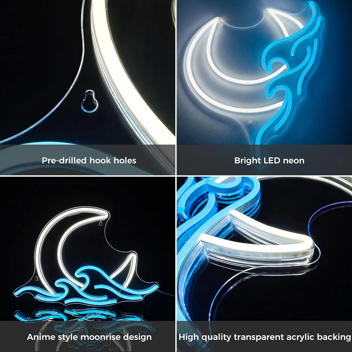 Moon River Sea Wave LED Neon |  Animation Wall Decoration