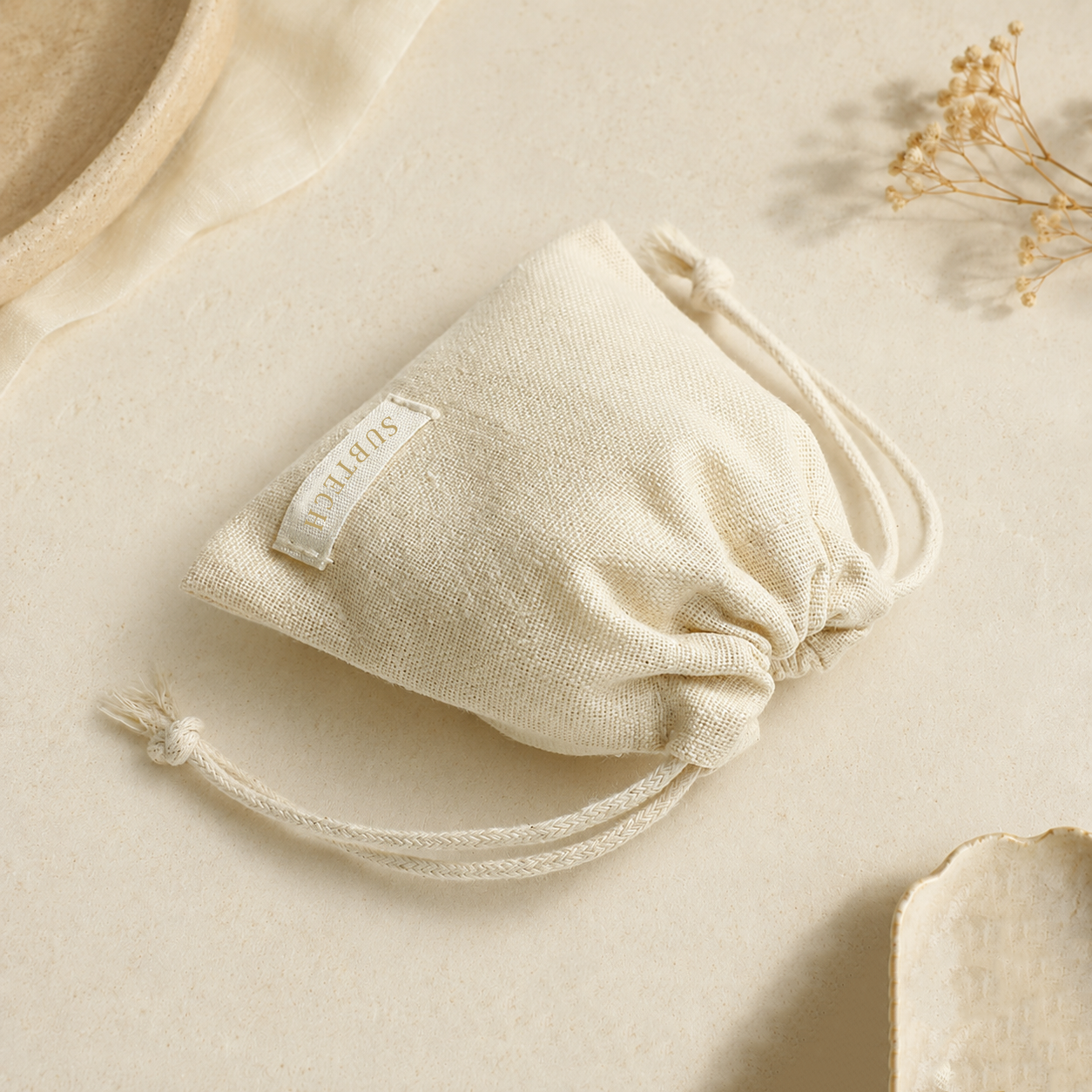 100pcs Personalized Cotton Canvas Bag Jewelry Necklace Storage Bag